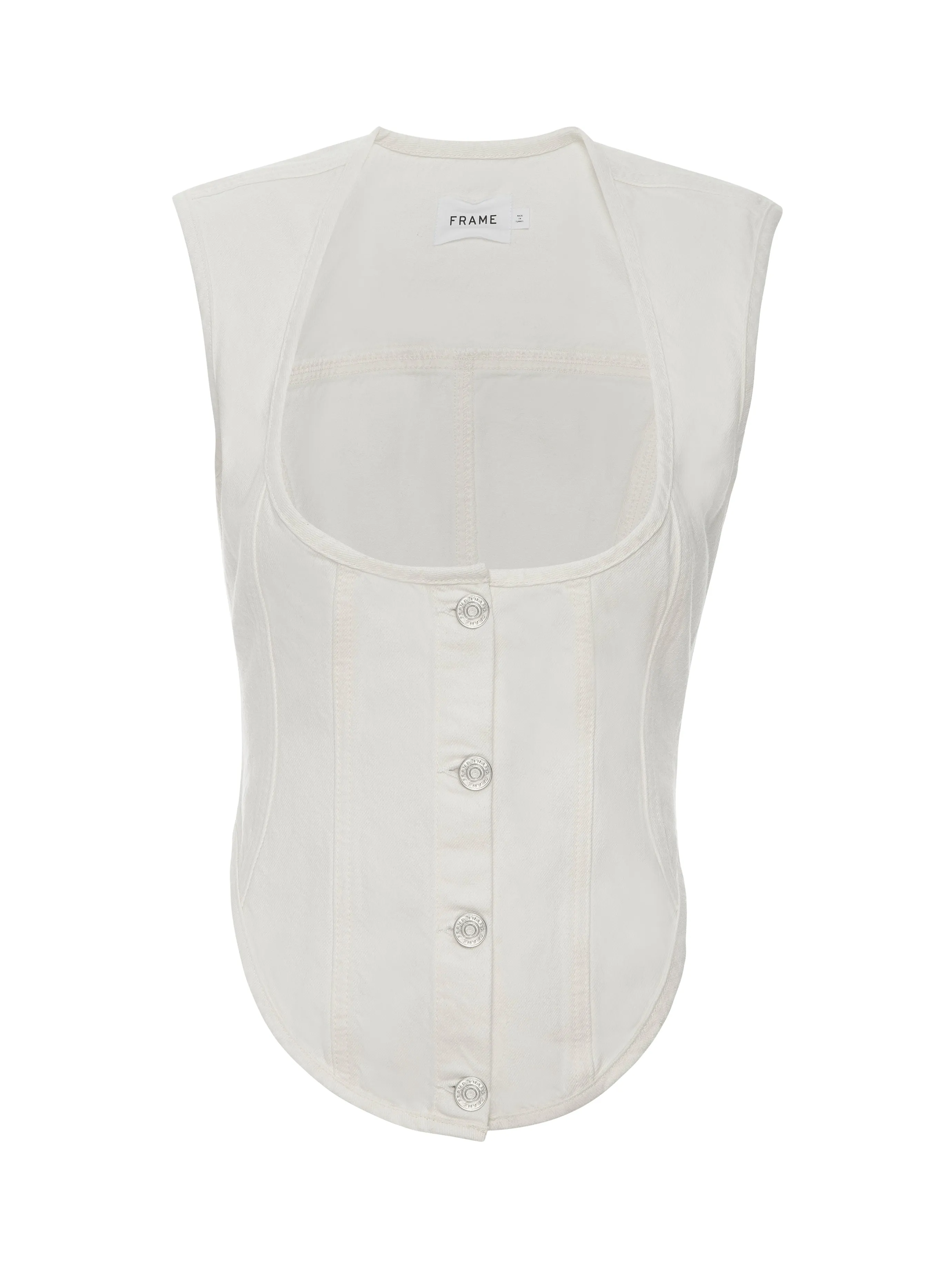 Frame - Seamed Scoop Bustier Top - Ecru