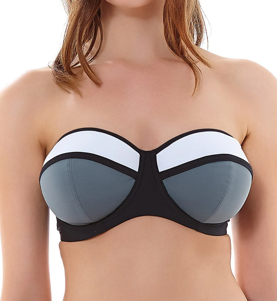 Freya Bondi Padded Bandeau Underwire Bikini Top - Black.