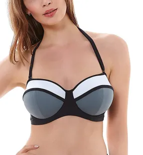 Freya Bondi Padded Bandeau Underwire Bikini Top - Black.