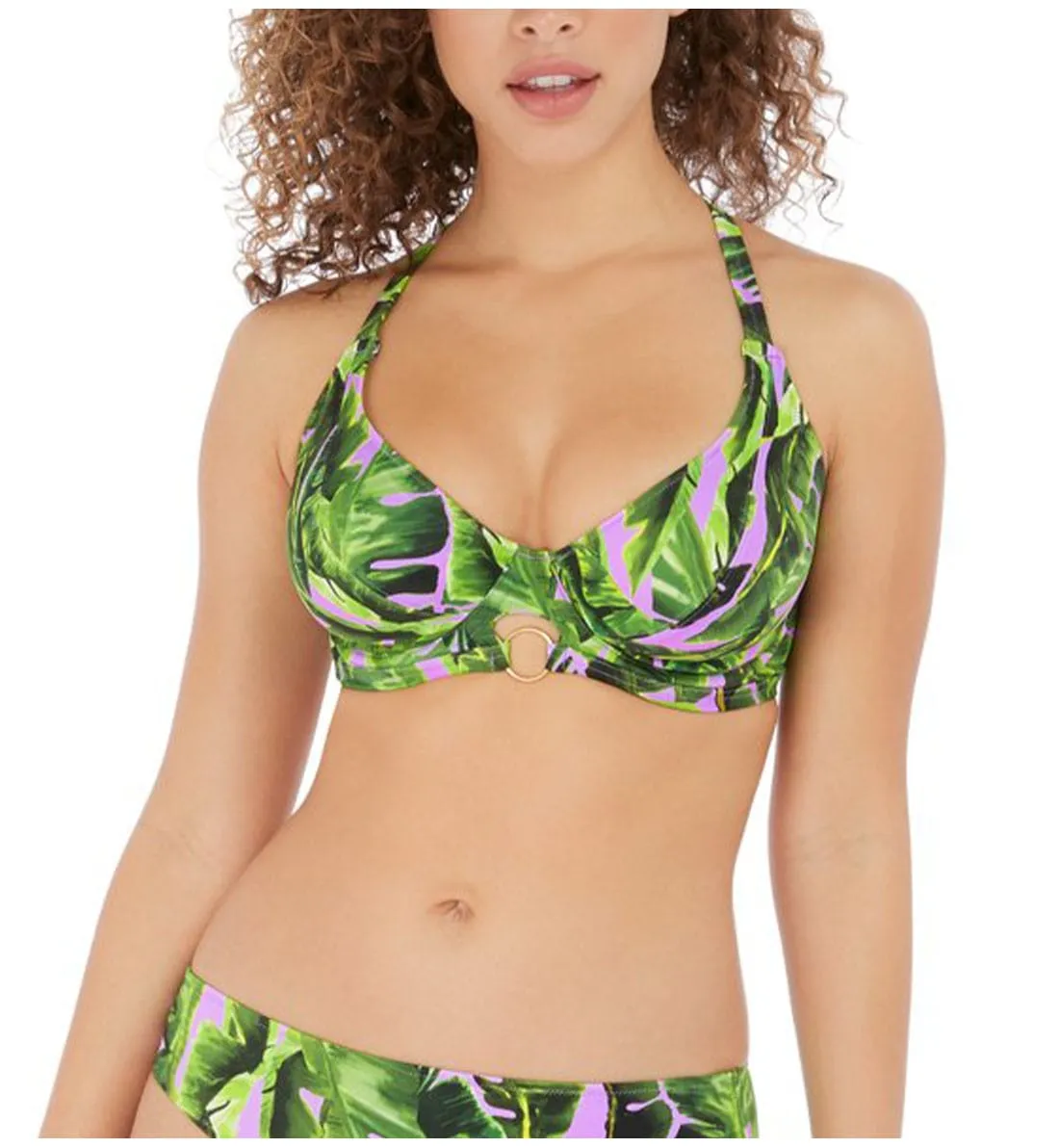 Freya Oasis Jungle Underwire Bikini Top with J-Hook - Cassis