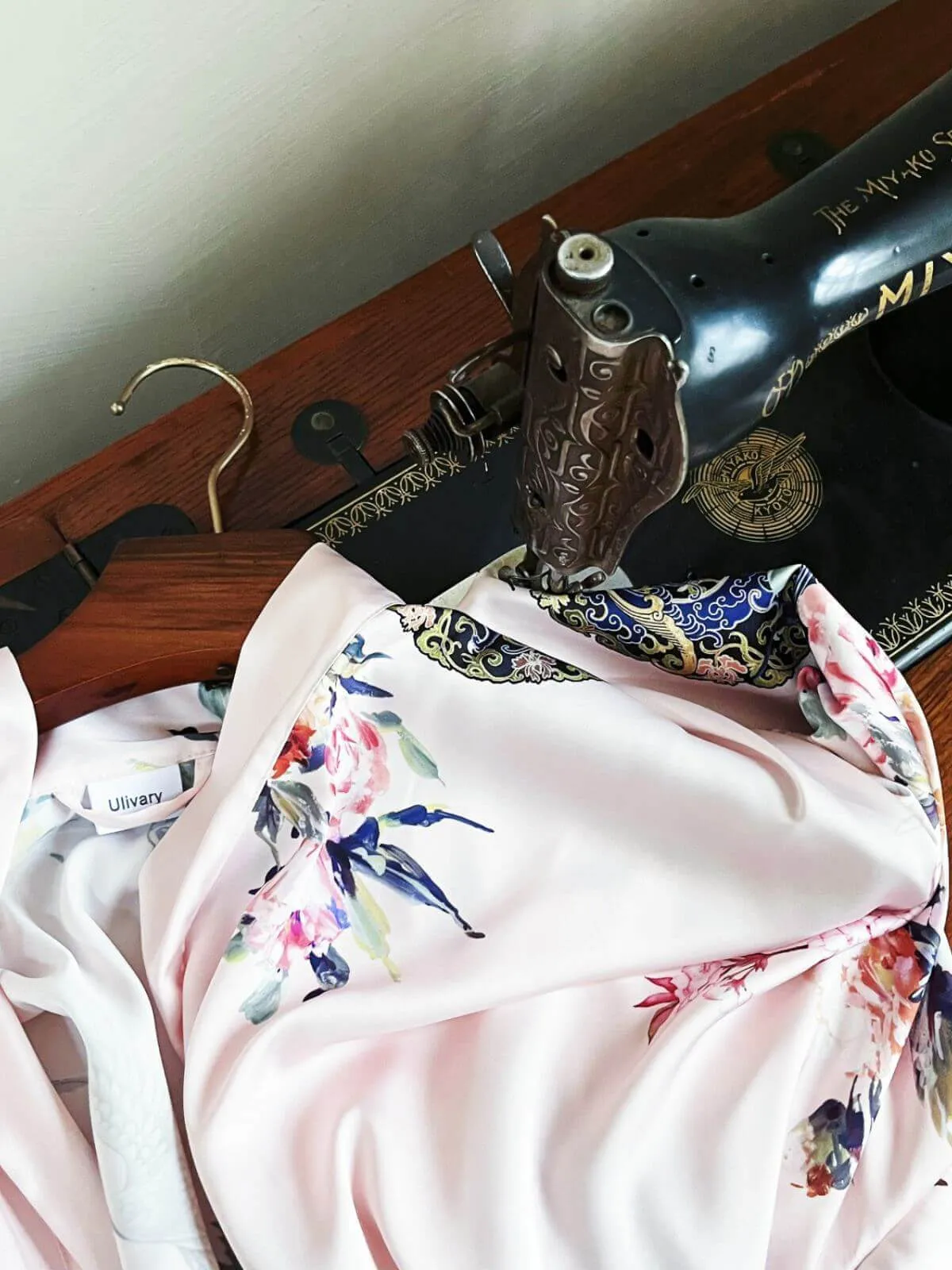 Garden Crane Floral Kimono Robe