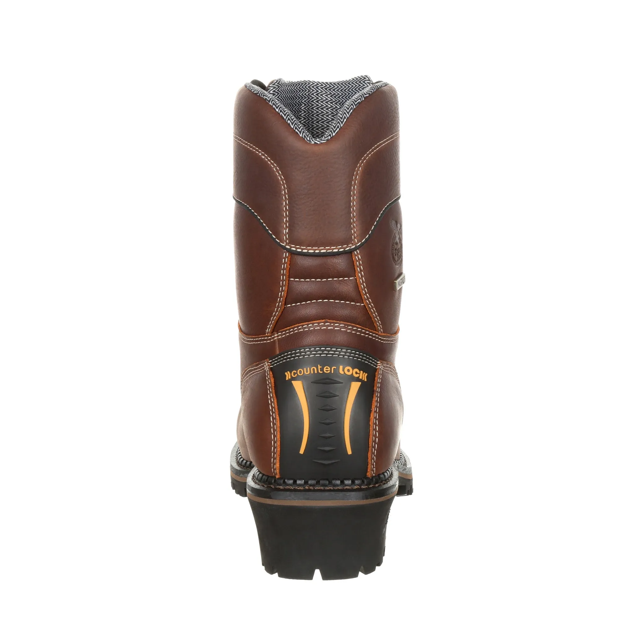 Georgia Men's Brown Leather Logger Boots Waterproof and Electrical Hazard Protection