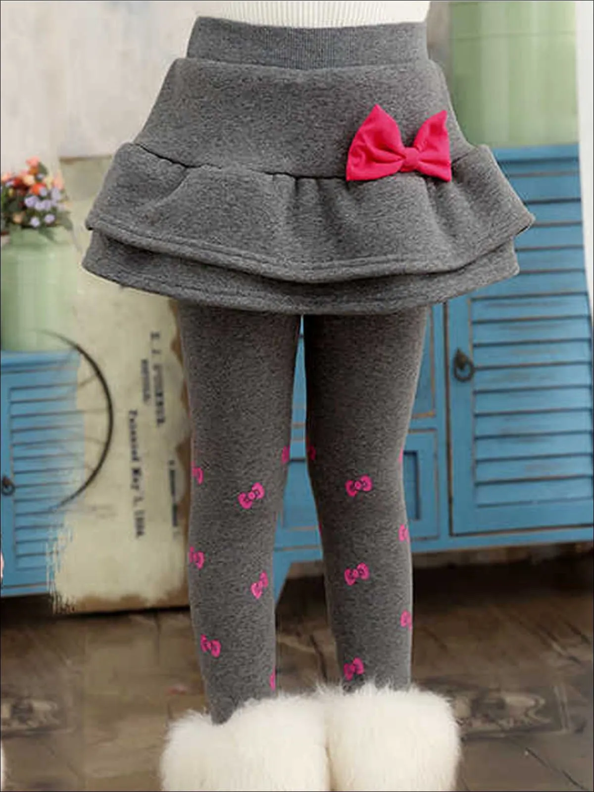 Girls Ruffle Skirt Leggings