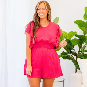 Graceful Gleam Romper, Fuchsia - Women's Fuchsia Romper | Shop Now!