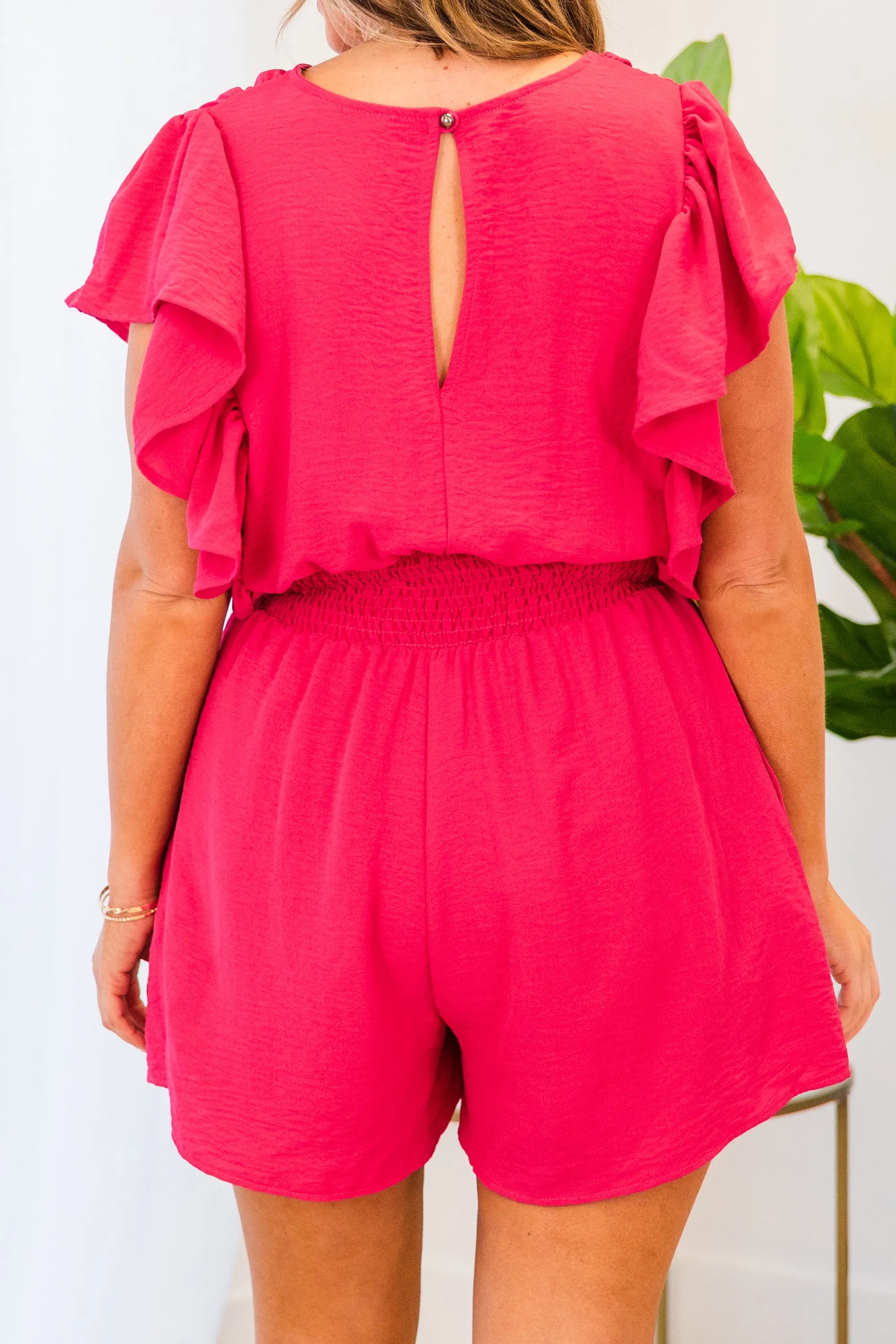 Graceful Gleam Romper, Fuchsia - Women's Fuchsia Romper | Shop Now!