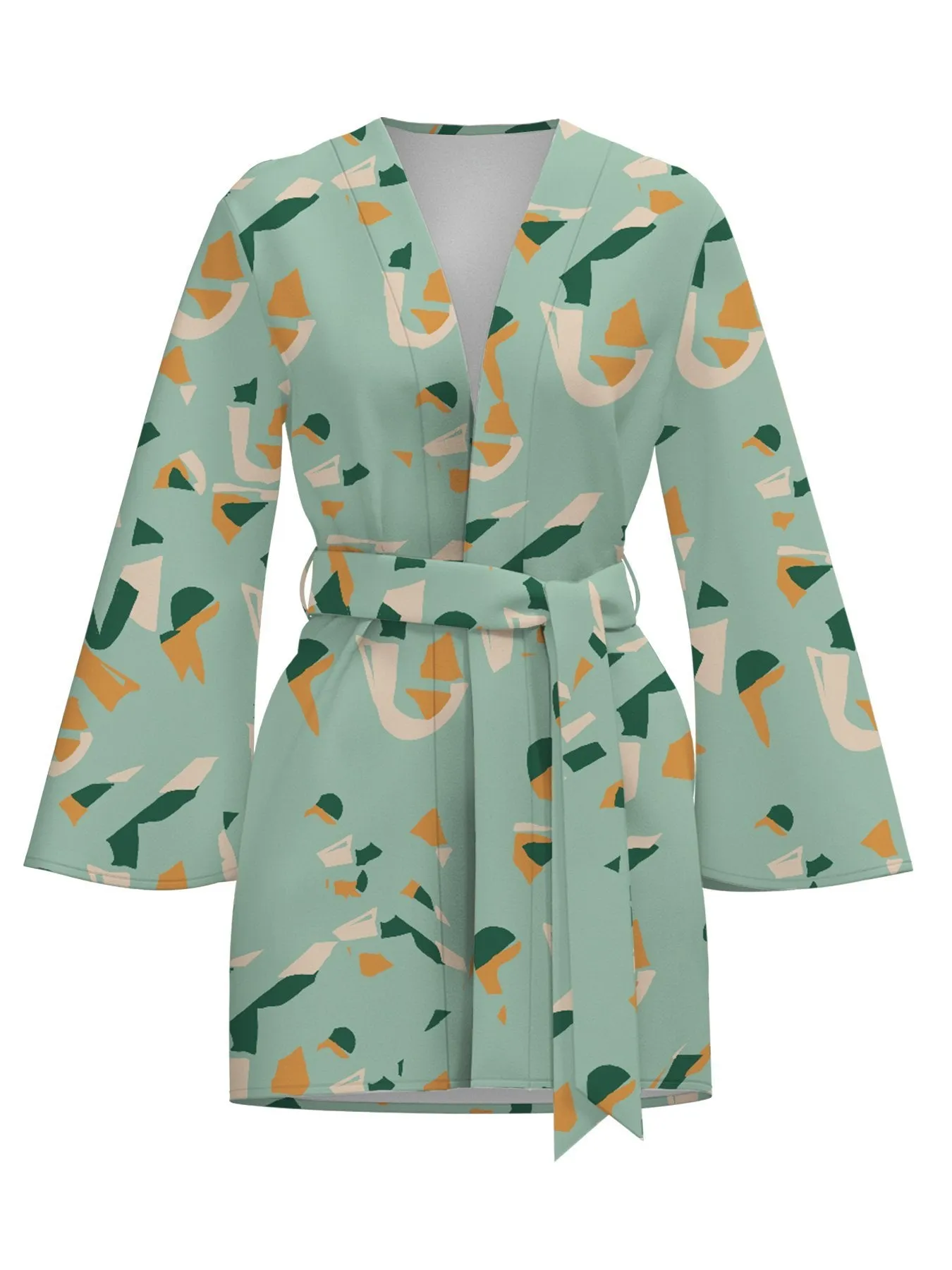 Green Mini Kimono Dress - Saly Vert