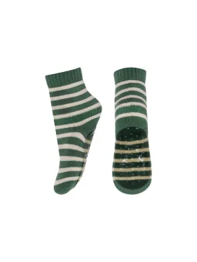 Green Stripe Non-Slip Socks