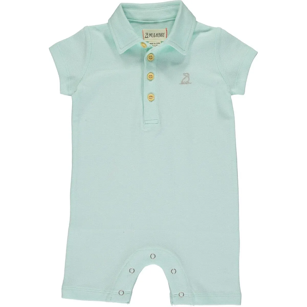 Henry Mint Pique Collared Polo Romper for Sale Online