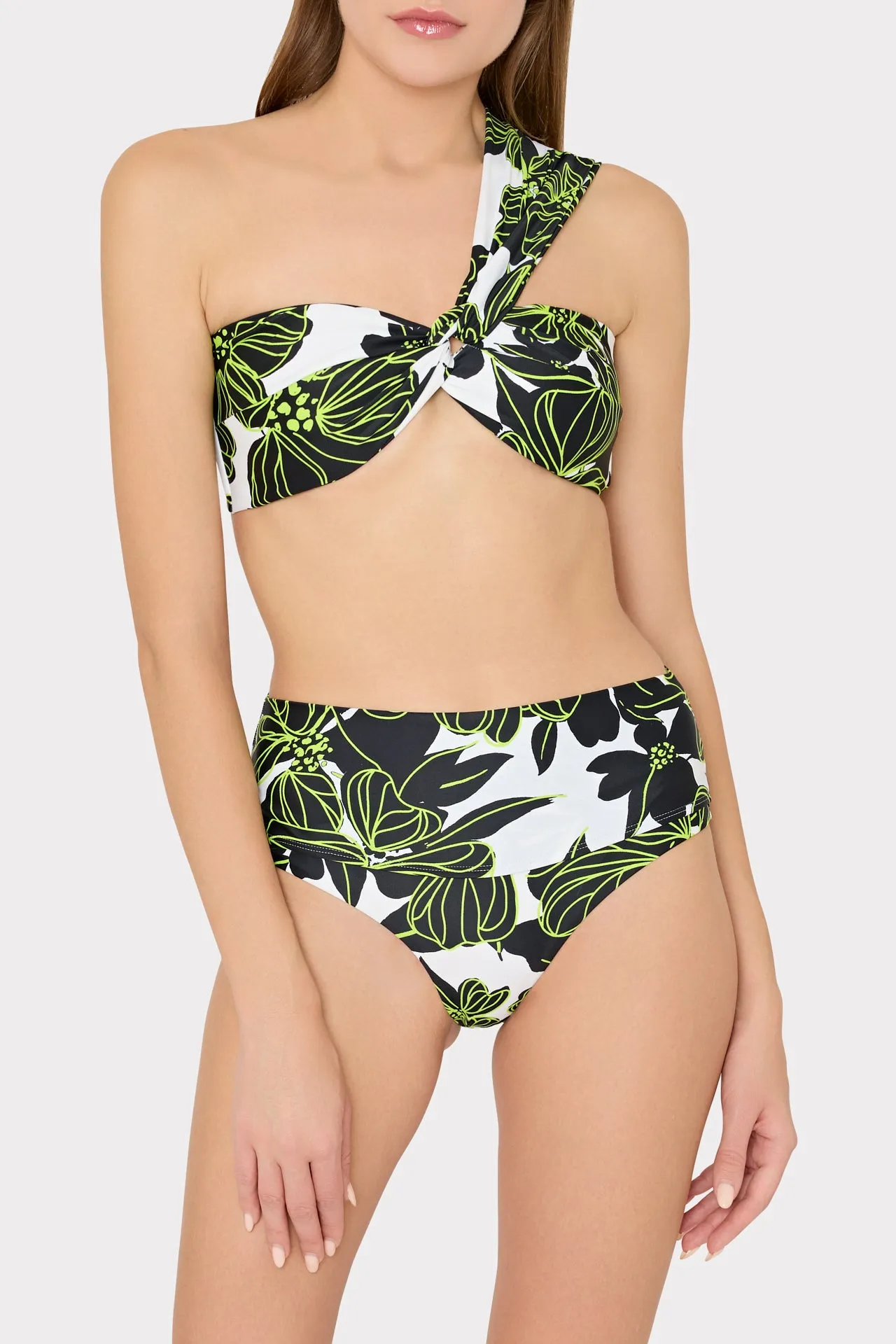 High waisted bikini bottom, Sea Of Petals pattern - Available for purchase