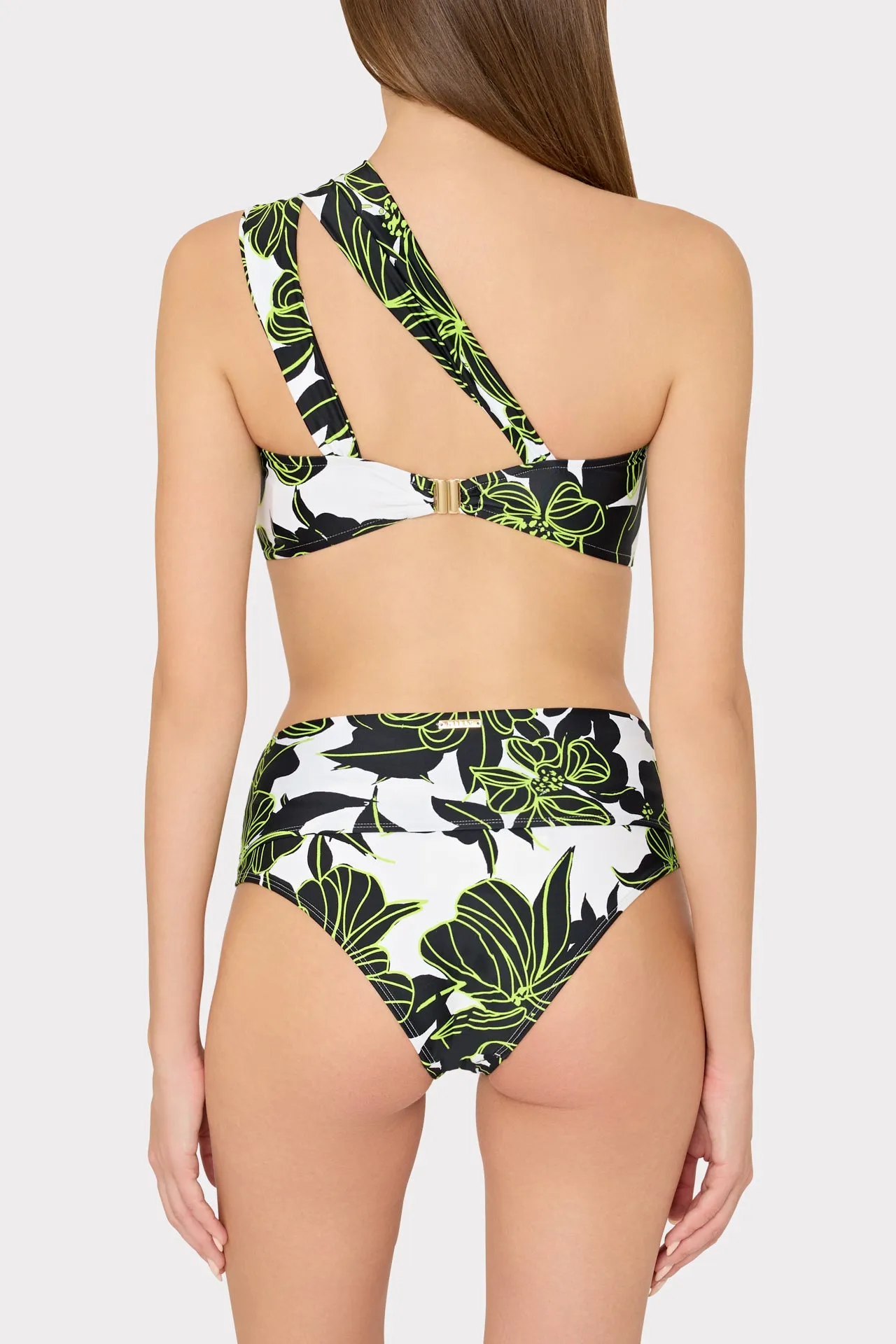 High waisted bikini bottom, Sea Of Petals pattern - Available for purchase