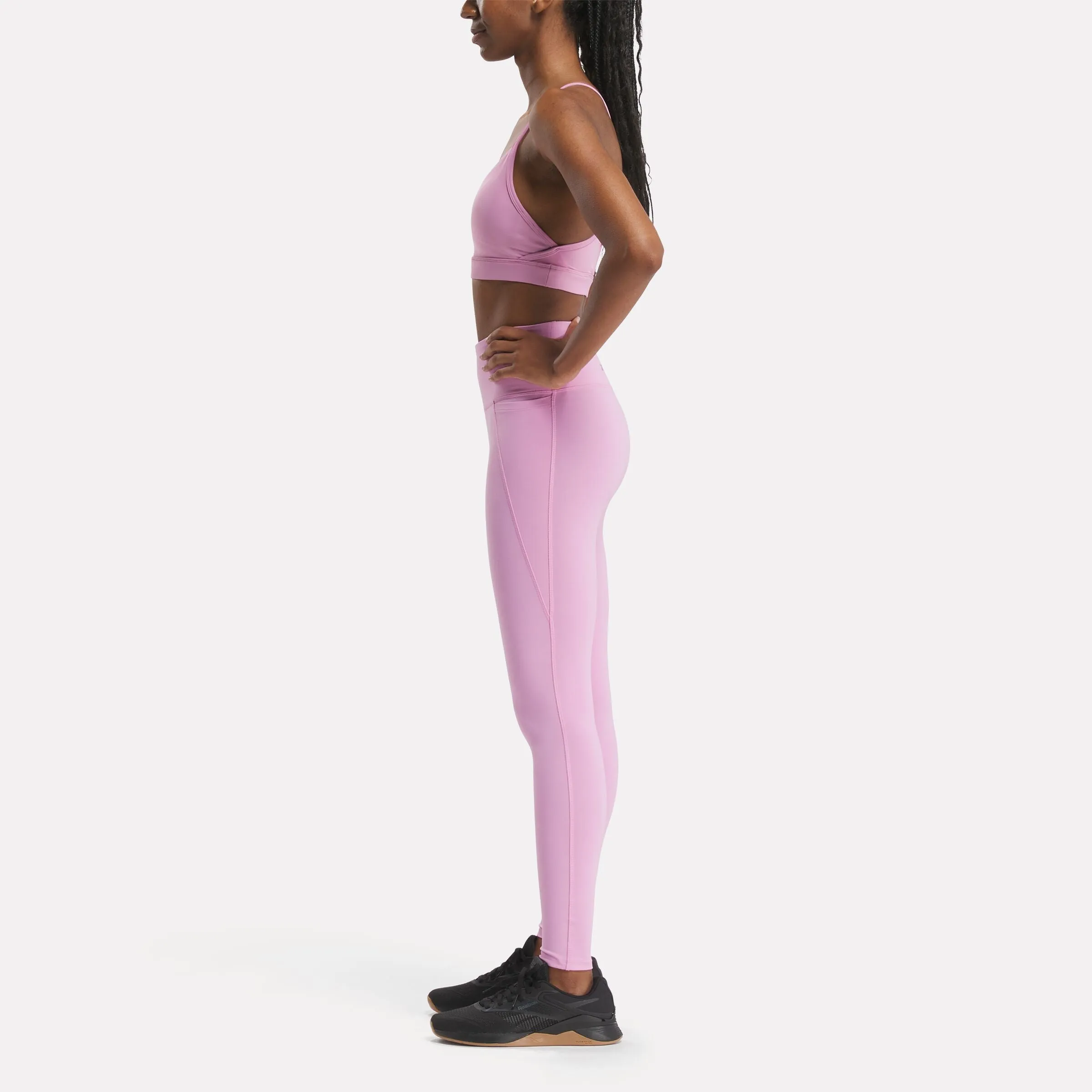 High-Waisted Pink Tights: Lux Jasmine