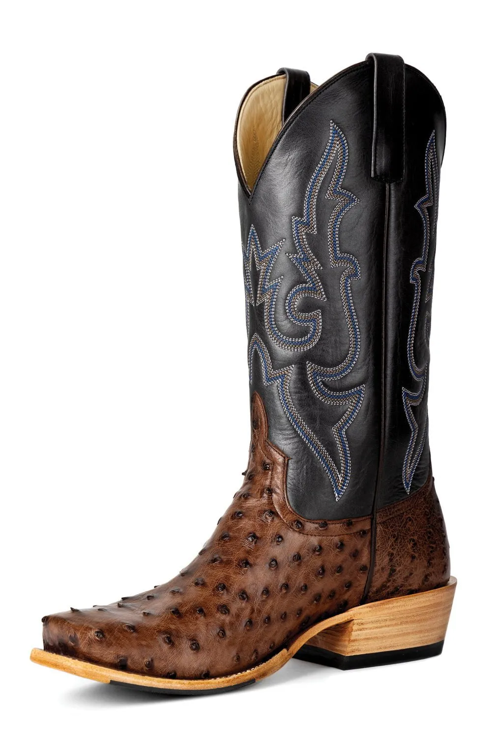 Horse Power Kango Black Full Quill Ostrich Cowboy Boots