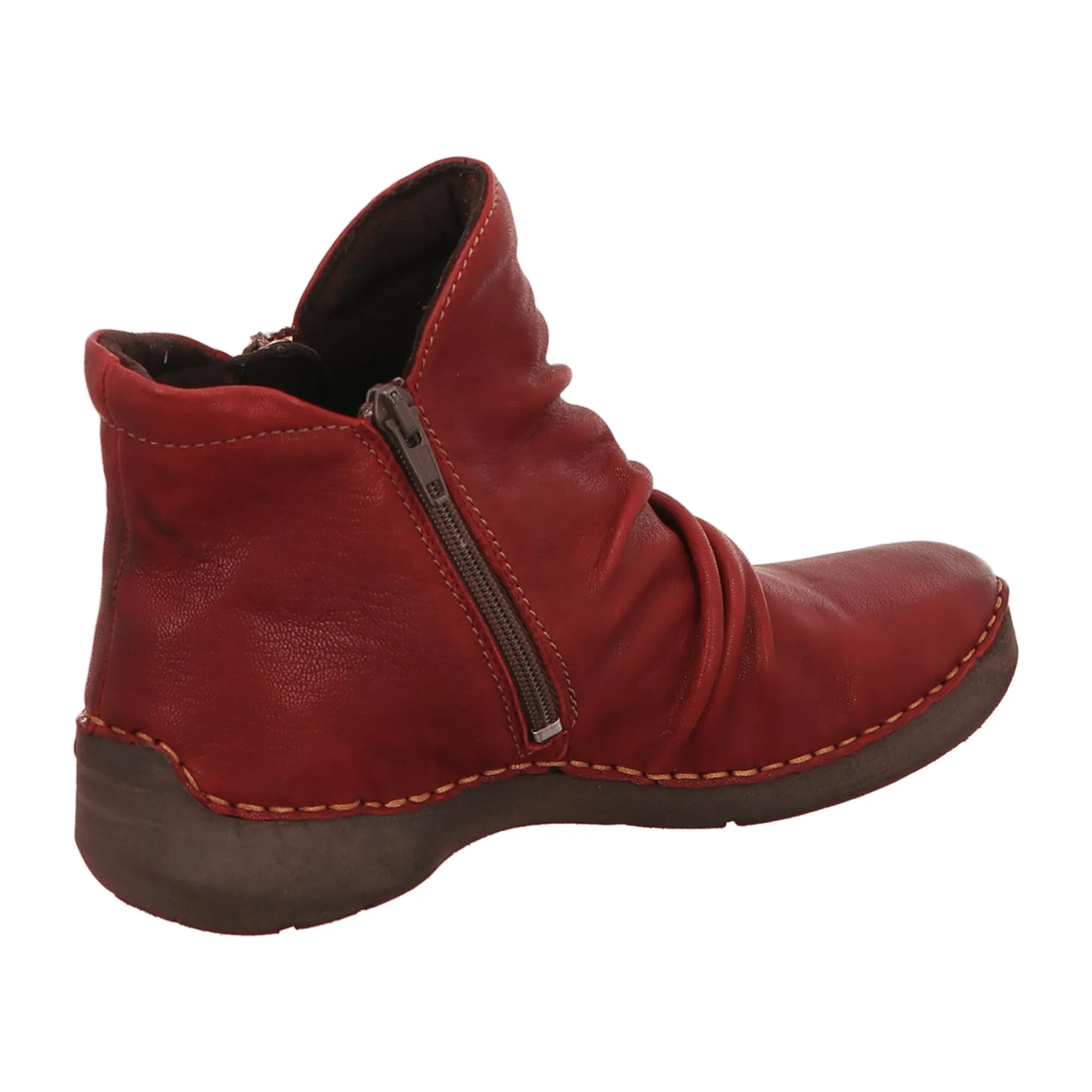 Josef Seibel Fergey 24 Women's Red Slip-On/Zip-Up Ankle Boot with Cold Lining