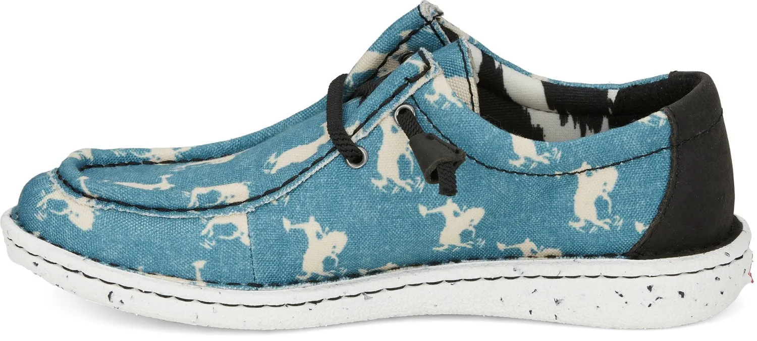 Justin Womens Turquoise Broncos Sneakers - Hazer Textile Shoes