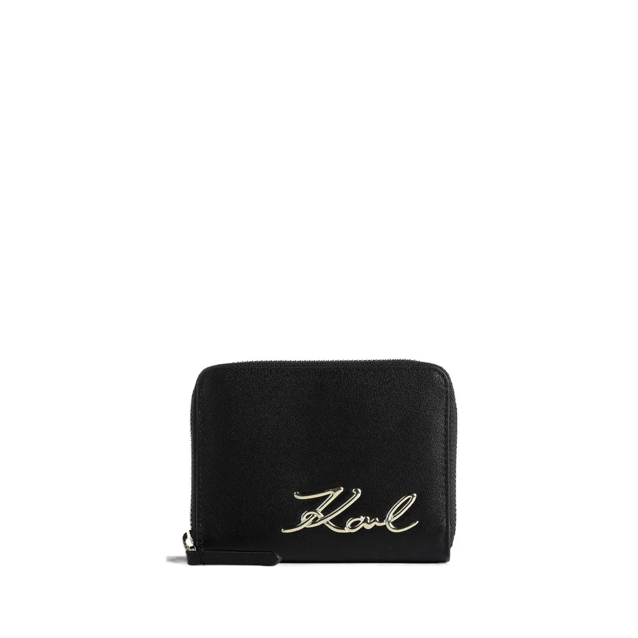 K Signature Medium Zip Wallet - Black Gold