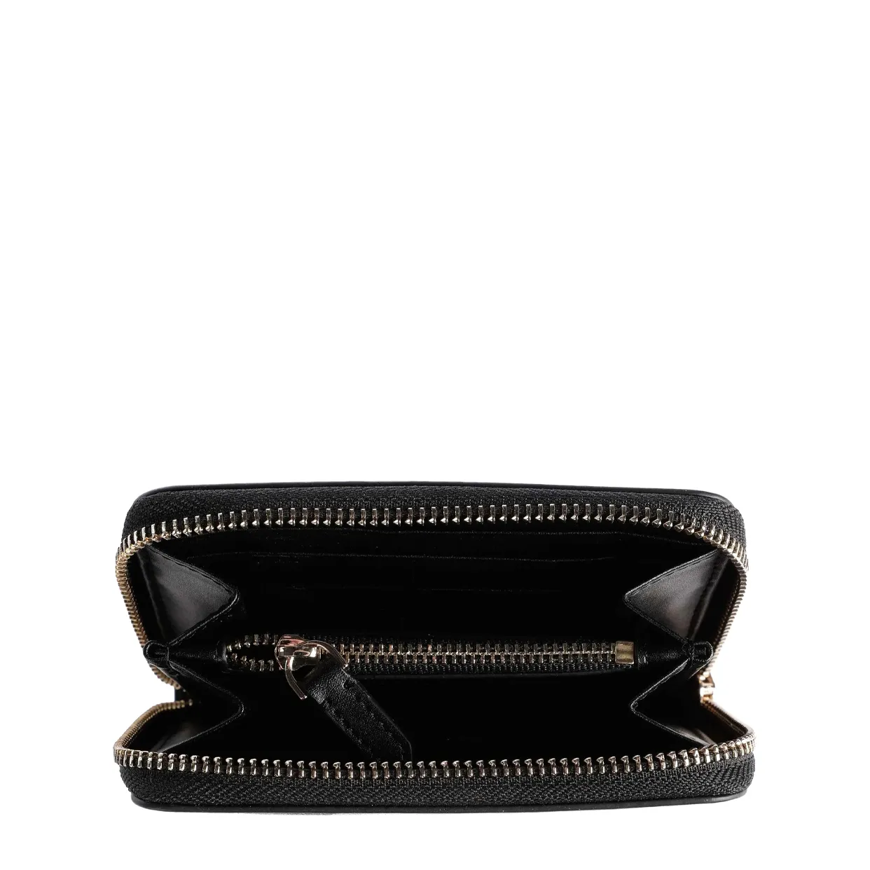 K Signature Medium Zip Wallet - Black Gold