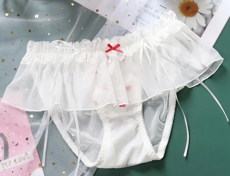 Kawaii Princess Lolita Nymphet Lingerie Set with Heart Ruffles