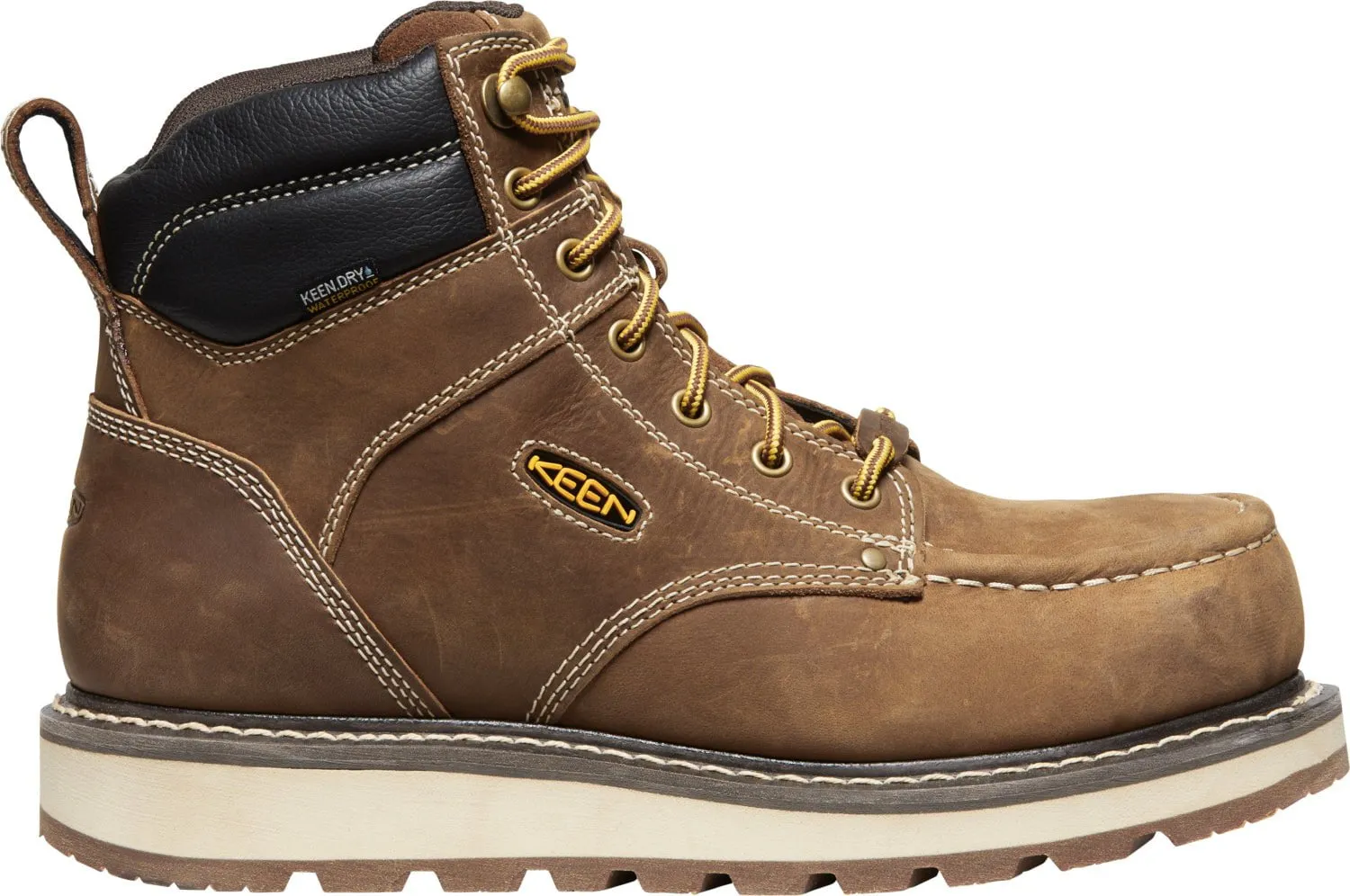 Keen Men's Cincinnati Waterproof Work Boots - Belgian/Sandshell Leather, 6in