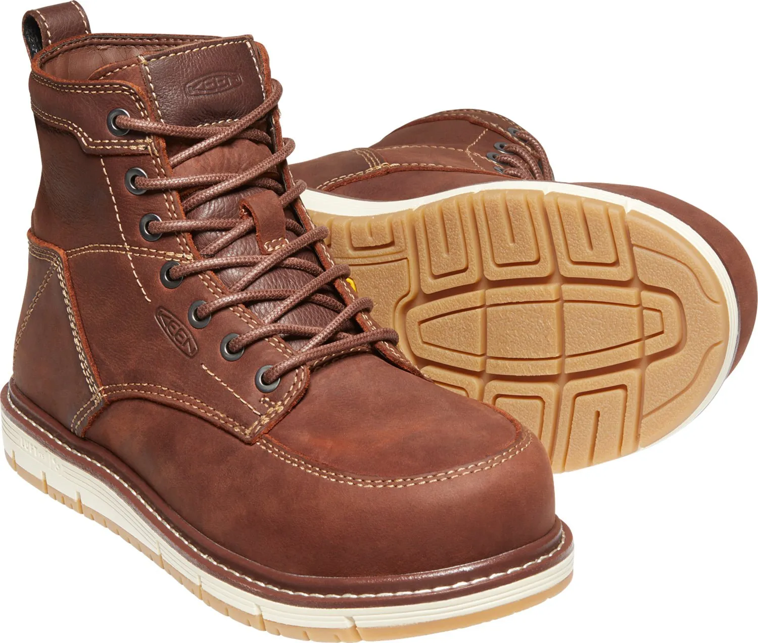 Keen Womens San Jose 6in Gingerbread Leather Work Boots - Buy Now