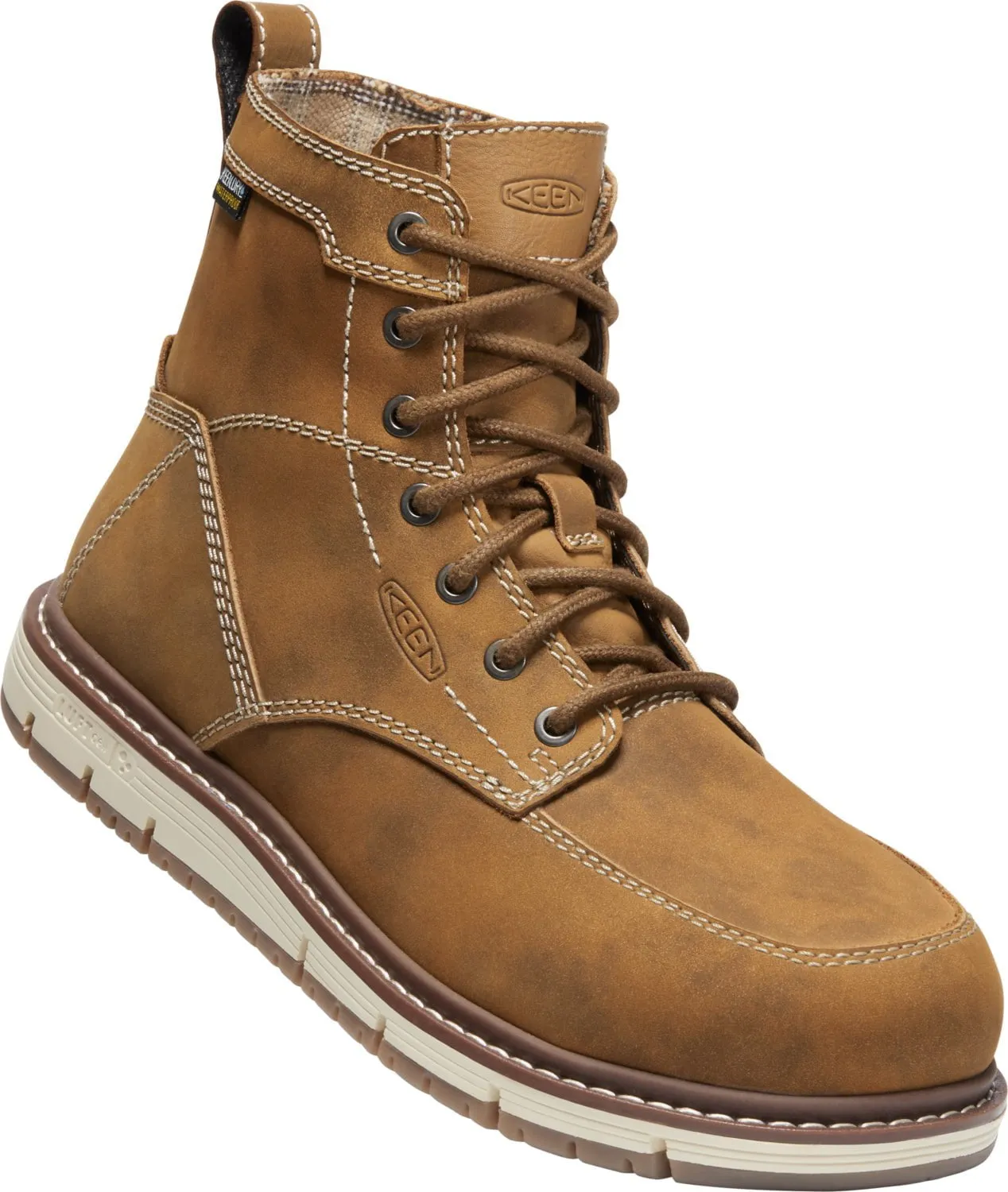 Keen Women's San Jose Waterproof Almond/Gum Leather Work Boots