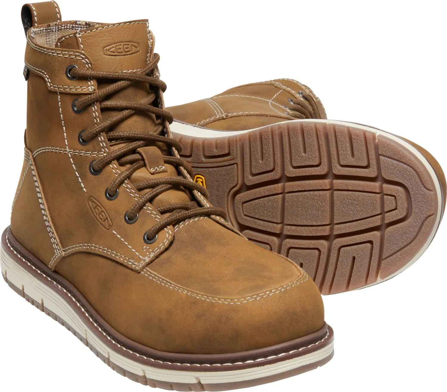 Keen Women's San Jose Waterproof Almond/Gum Leather Work Boots