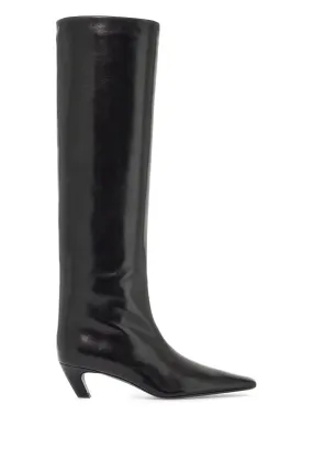 Khaite shiny leather knee-high boots