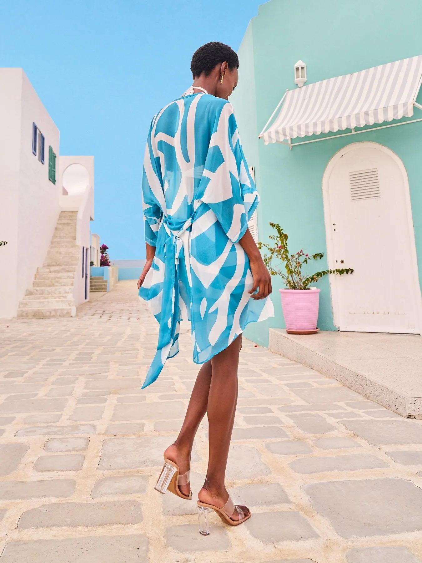 Kimono cabana - blue swirl