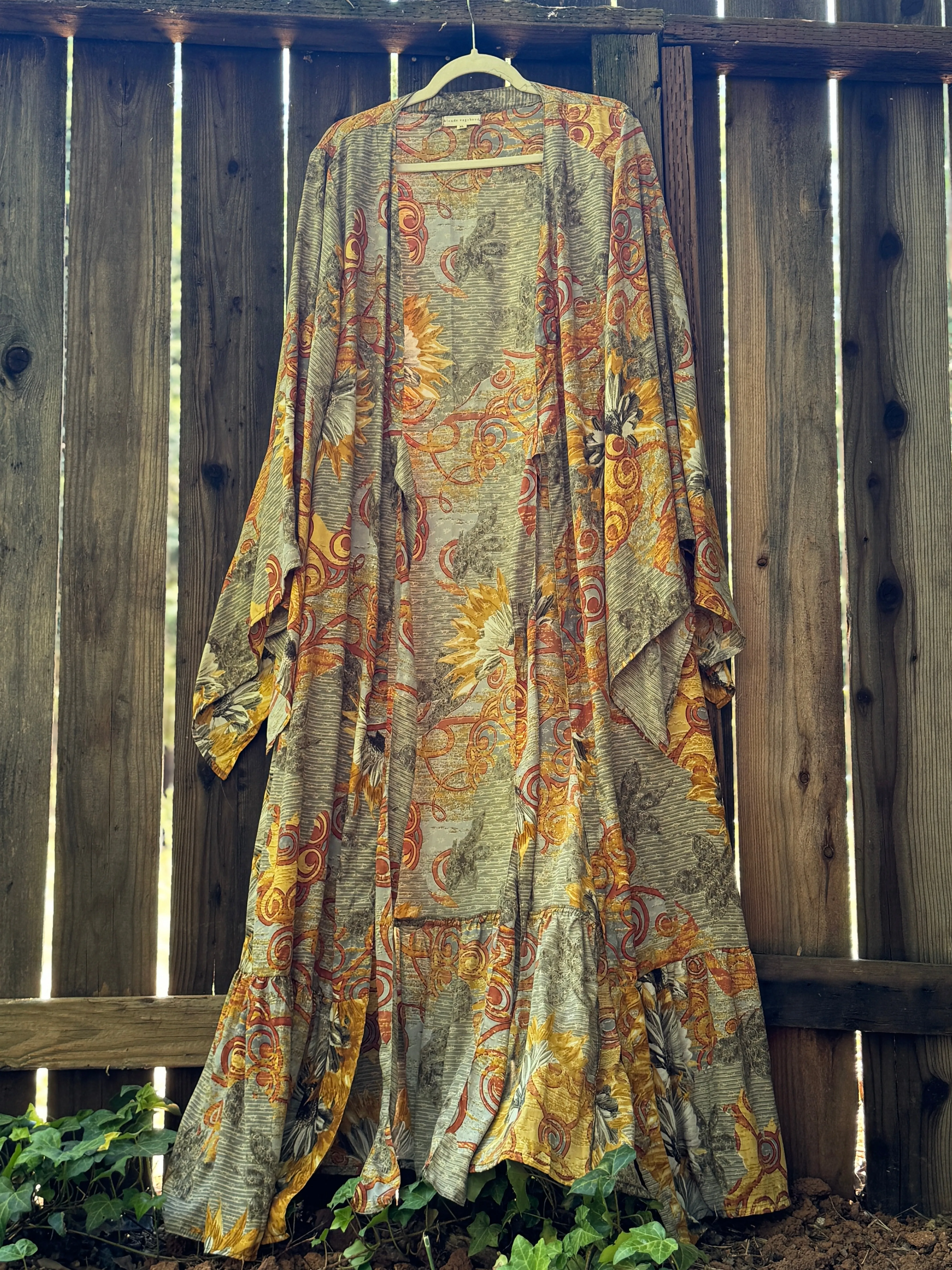 Kimono Wrap Dress Sunflower Collage XL