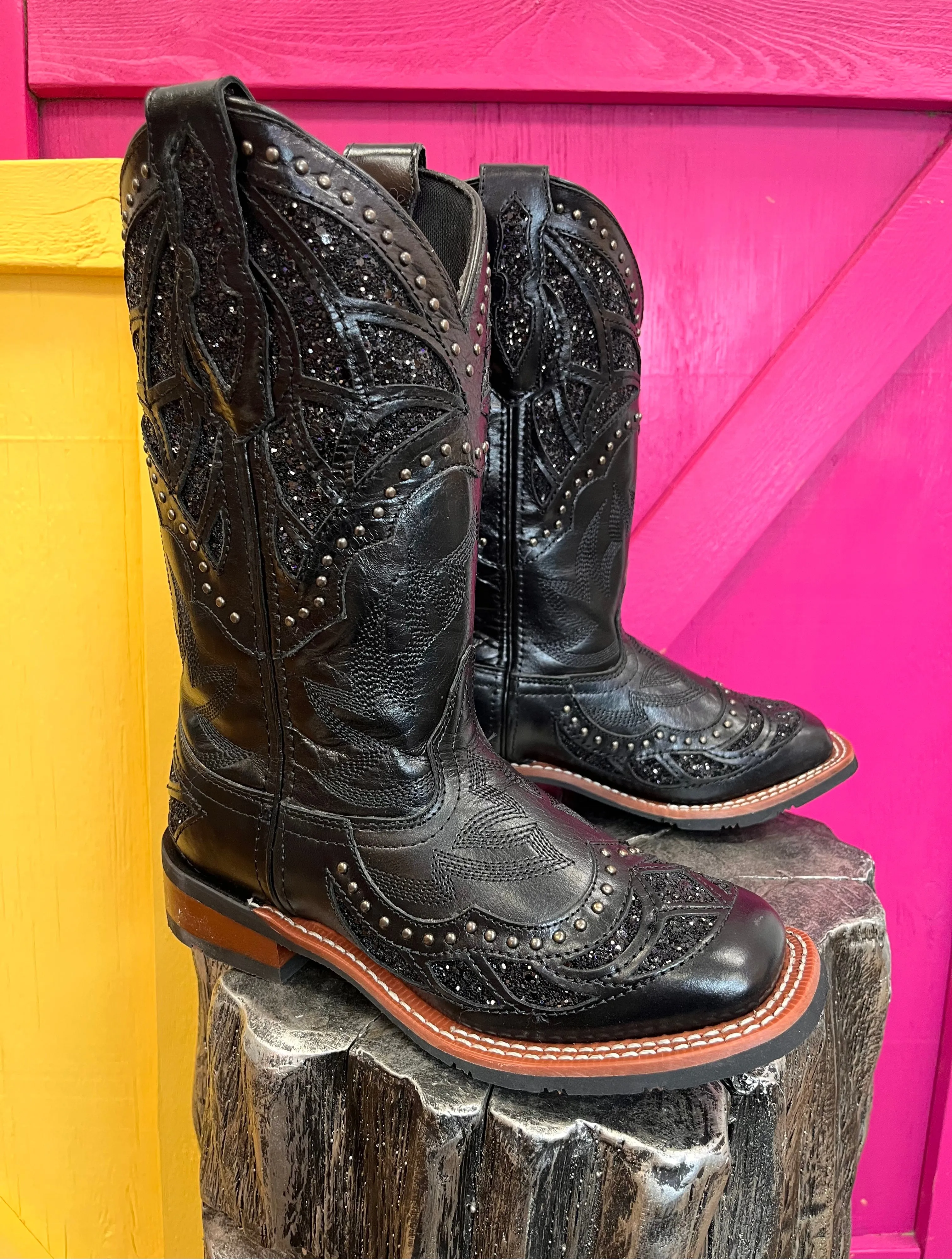 Laredo Black Eternity Square Toe Cowgirl Boots 5970