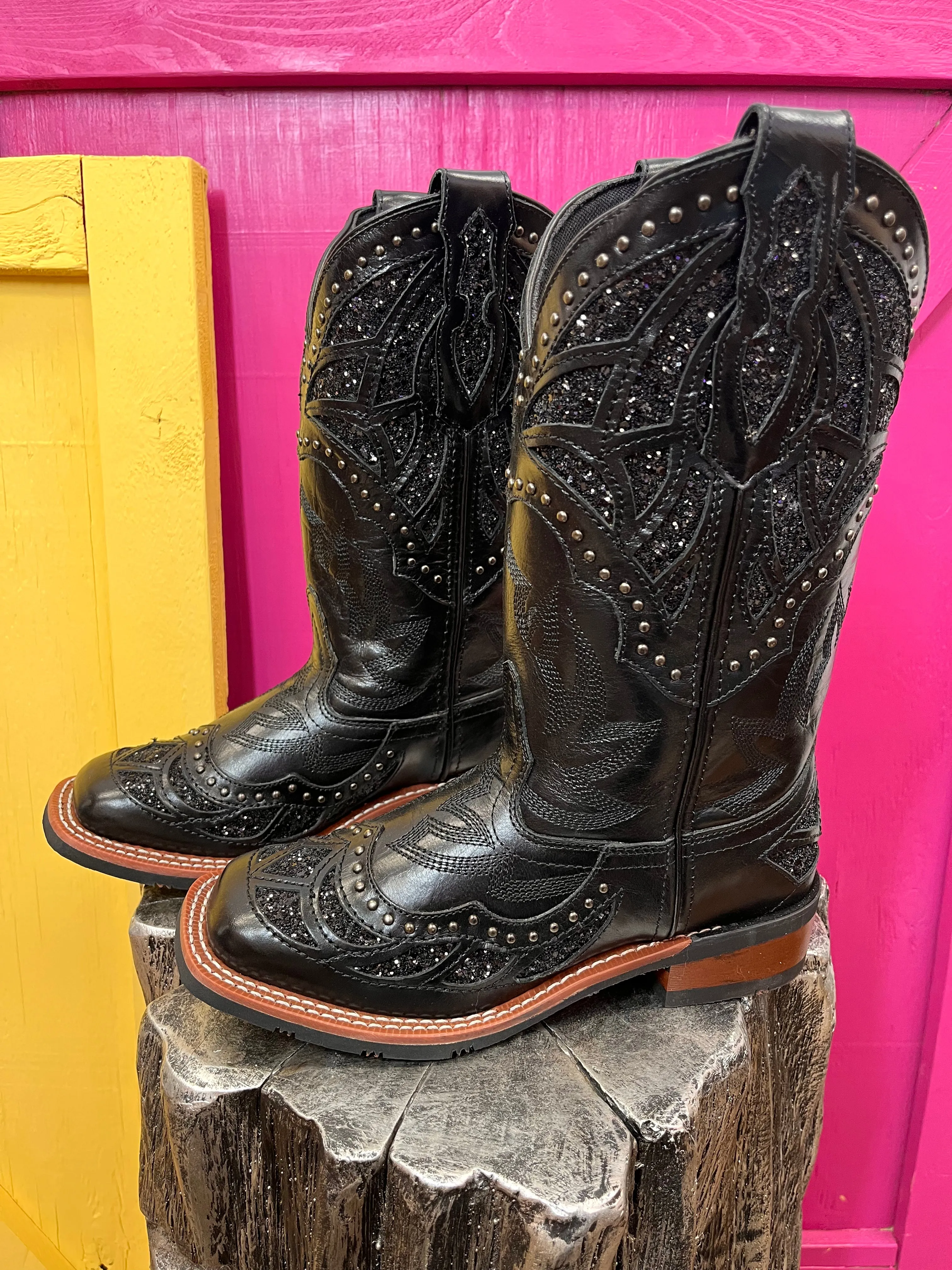 Laredo Black Eternity Square Toe Cowgirl Boots 5970