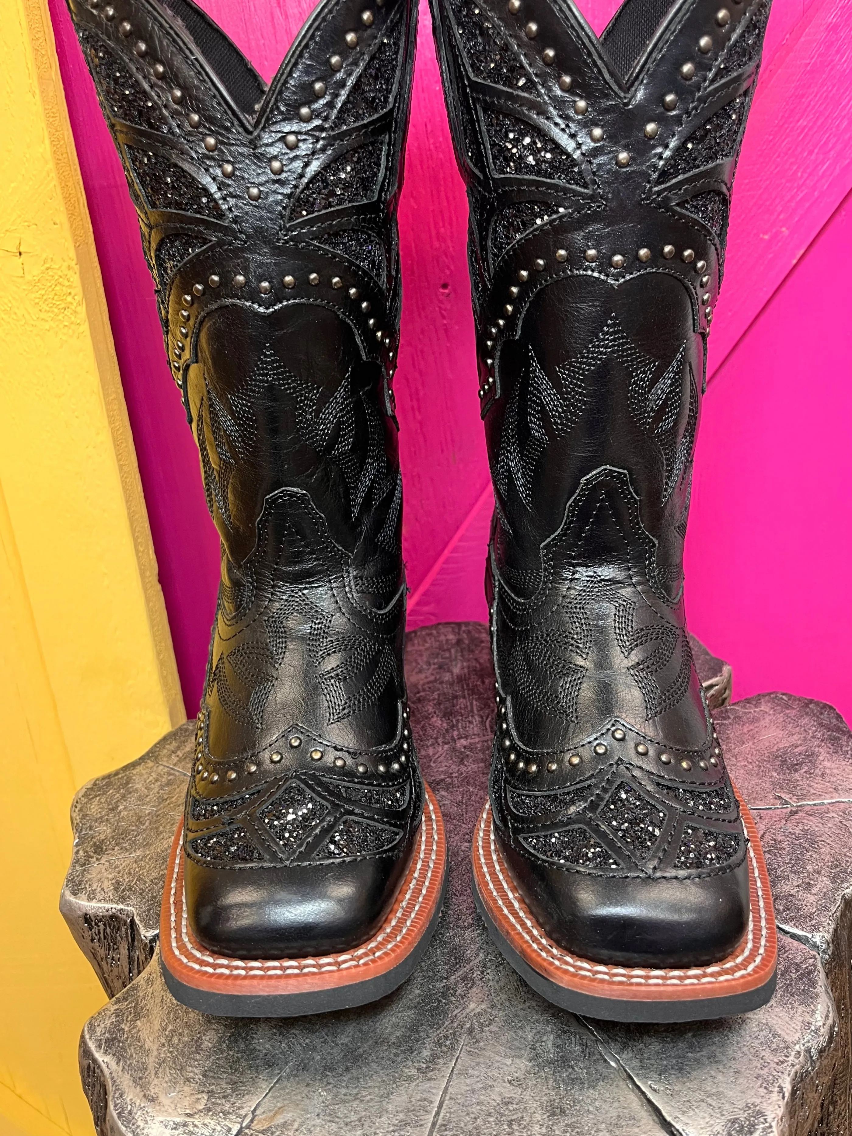 Laredo Black Eternity Square Toe Cowgirl Boots 5970