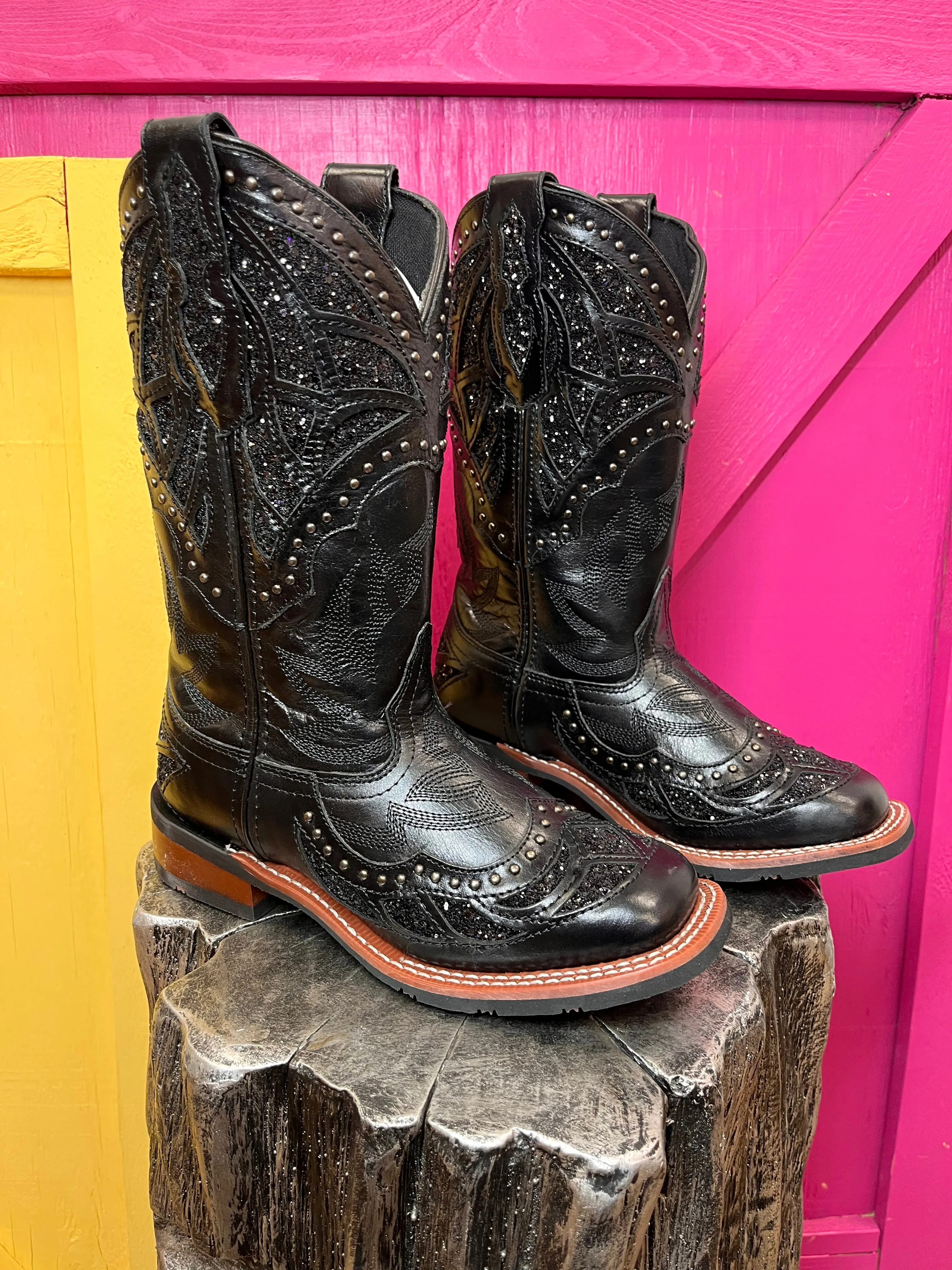 Laredo Black Eternity Square Toe Cowgirl Boots 5970