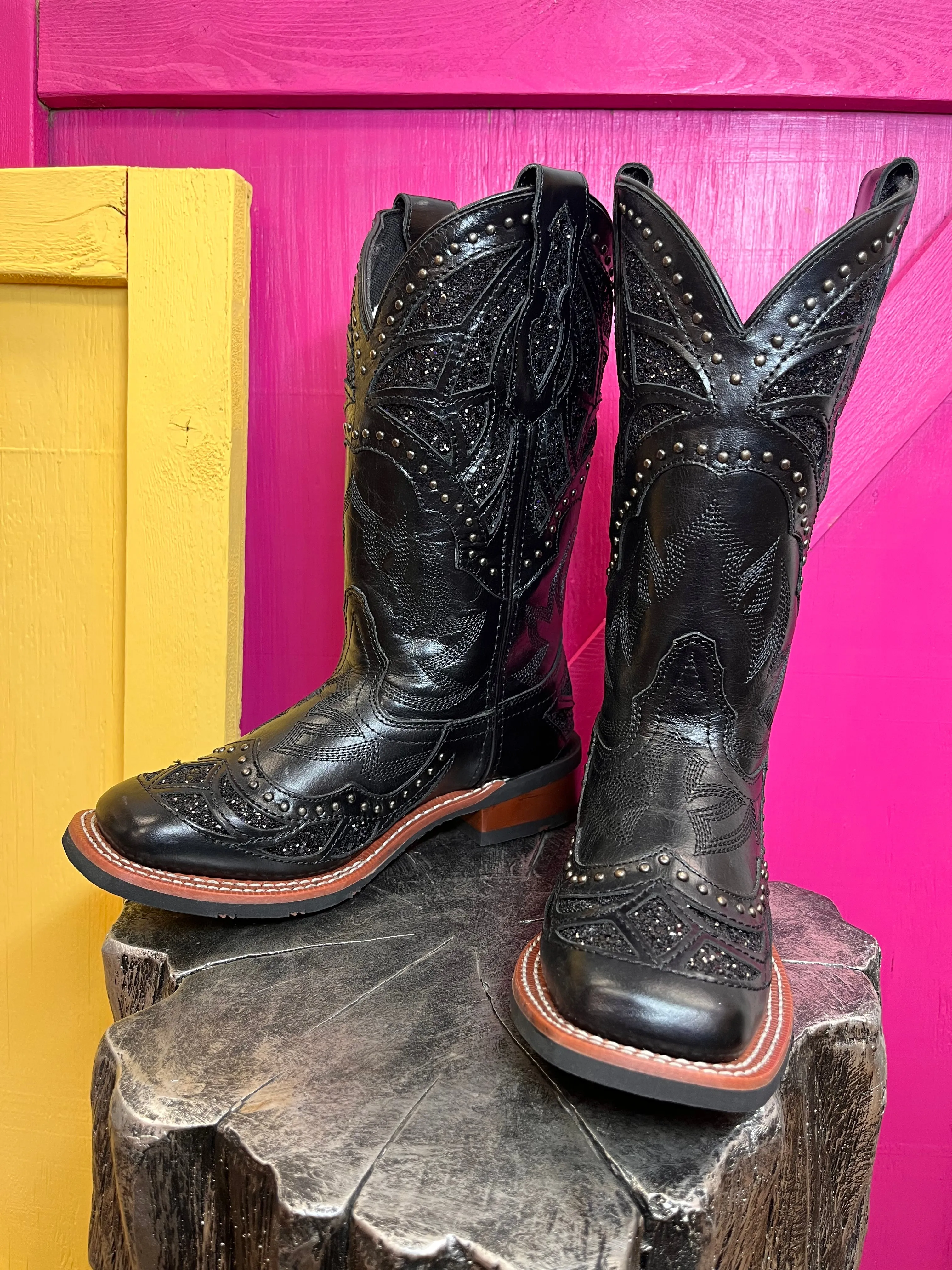 Laredo Black Eternity Square Toe Cowgirl Boots 5970