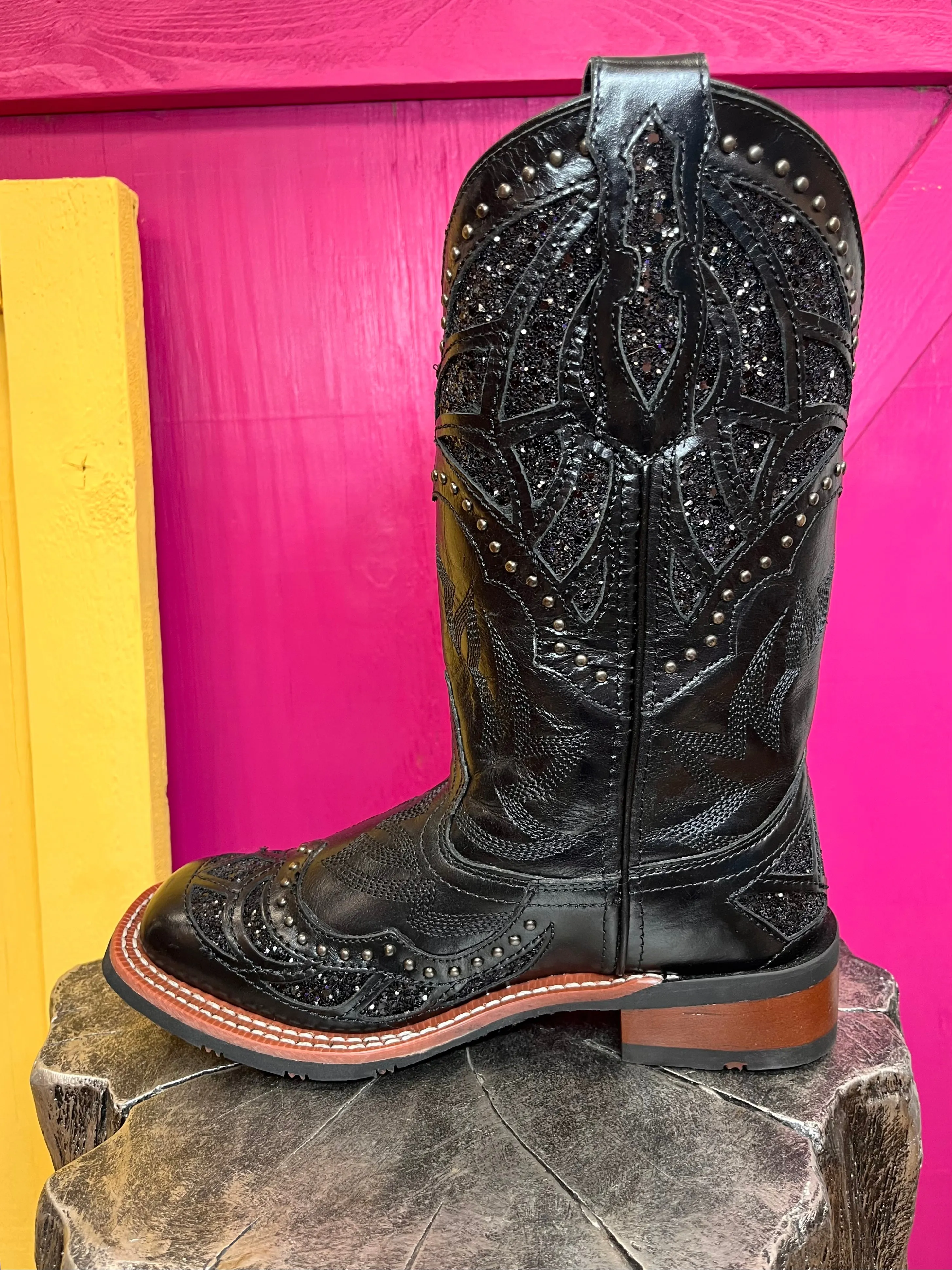 Laredo Black Eternity Square Toe Cowgirl Boots 5970