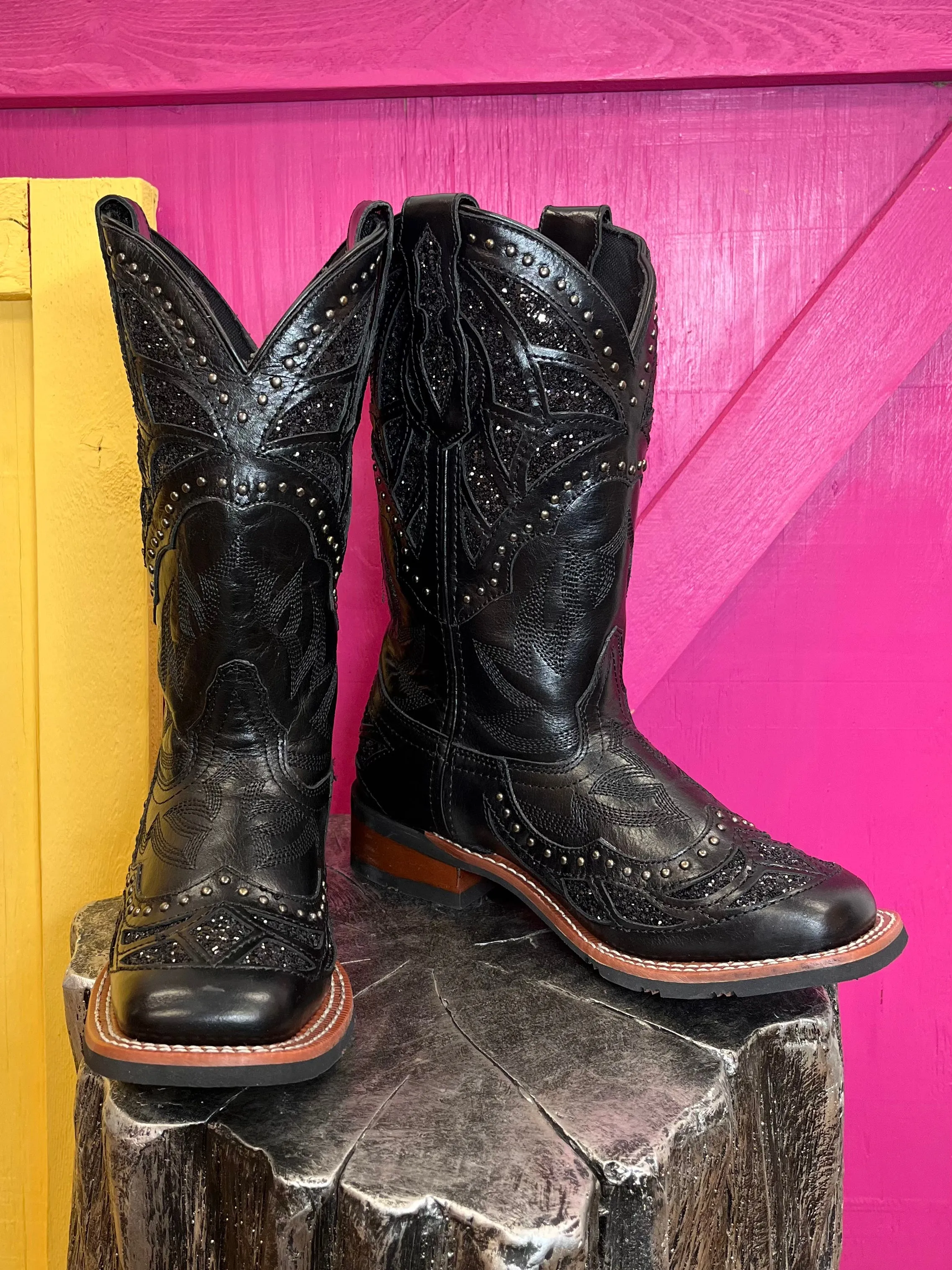 Laredo Black Eternity Square Toe Cowgirl Boots 5970