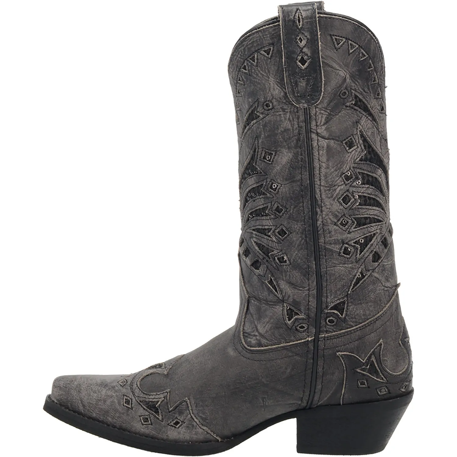 Laredo Stevie Women's Black Leather Cowboy Boots