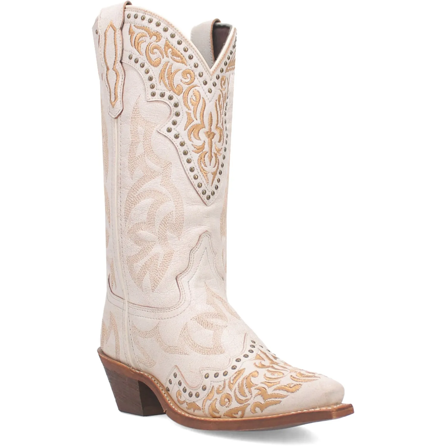 Laredo Women's Regan - White Leather Cowboy Boots.