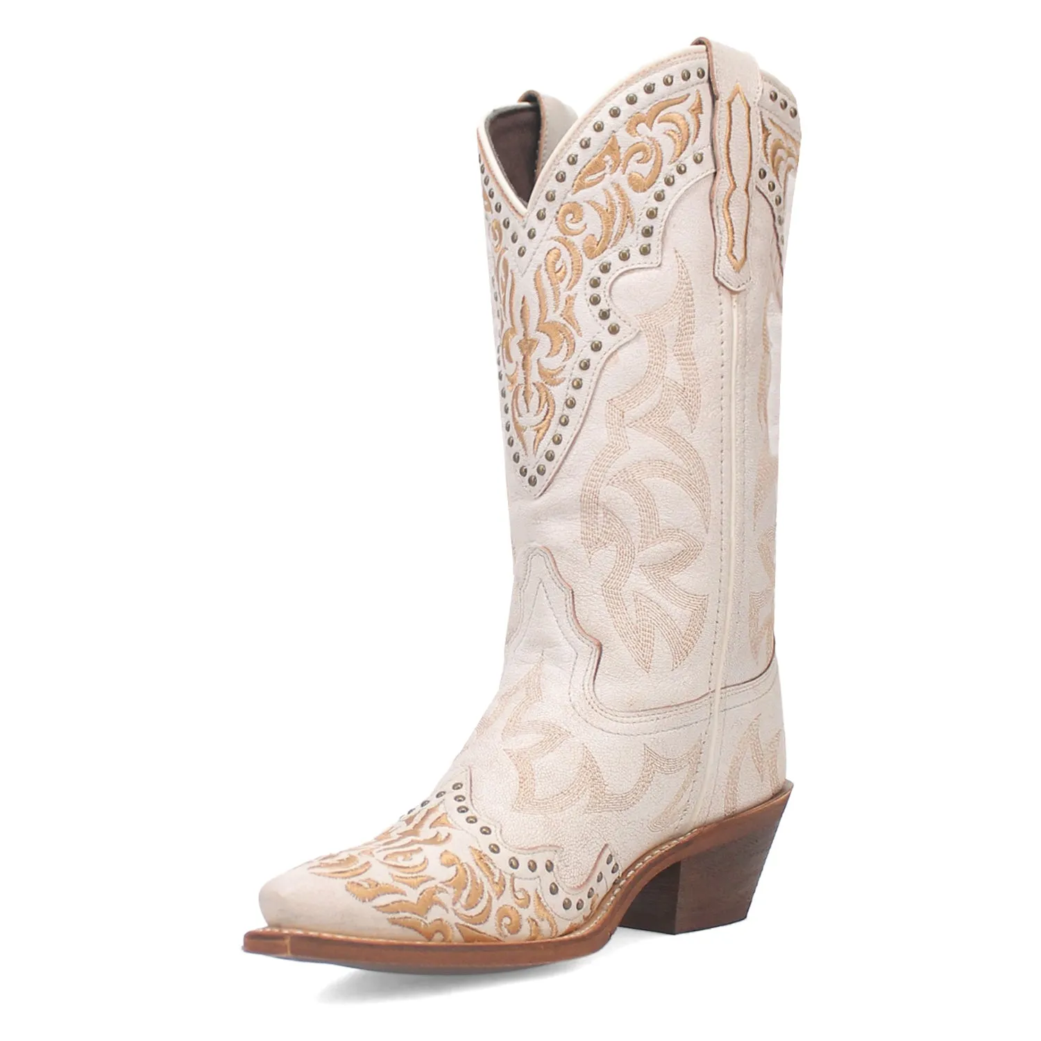 Laredo Women's Regan - White Leather Cowboy Boots.