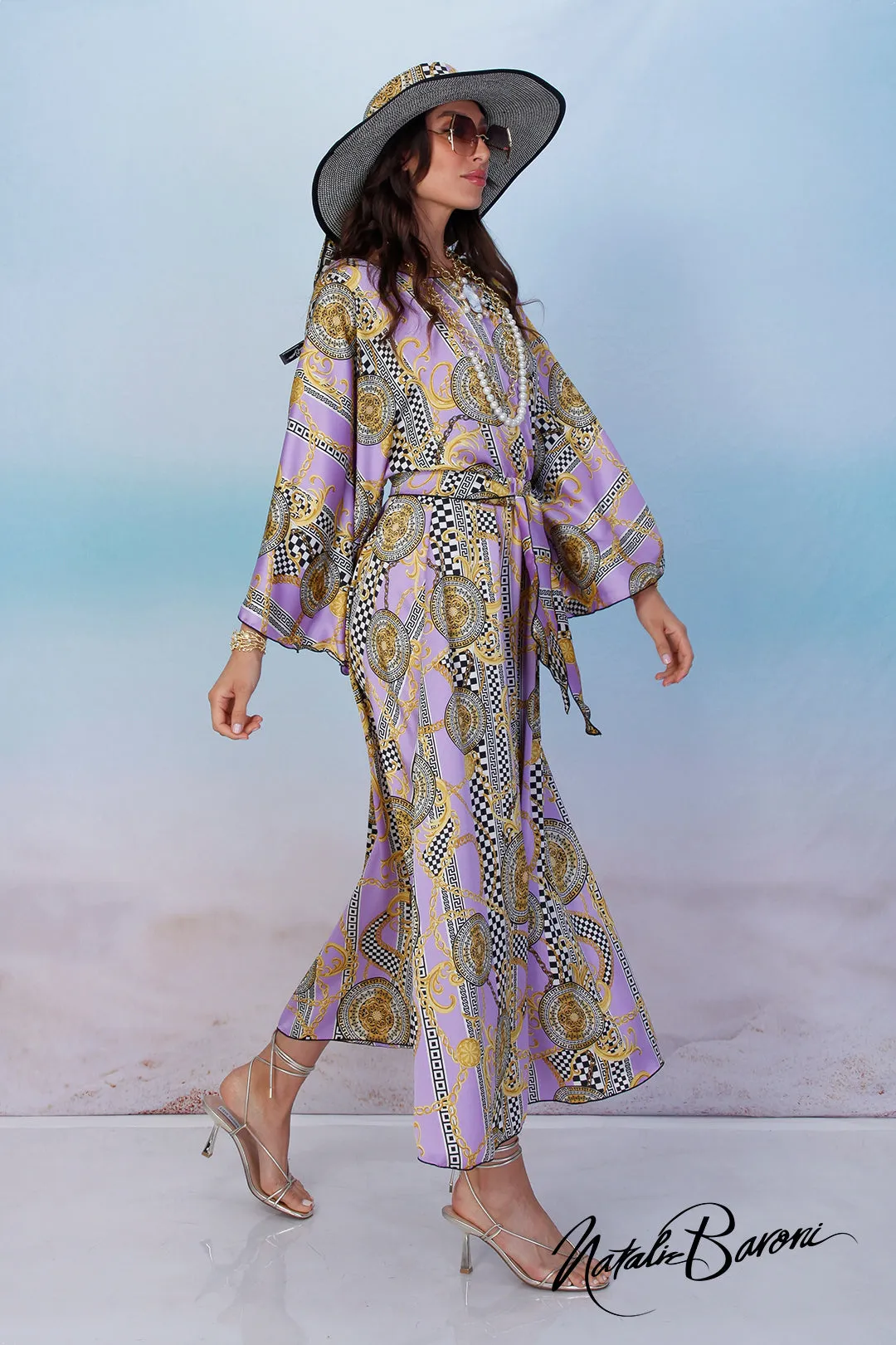 Lavender Kimono Dress Venezia - Shop Online Now.