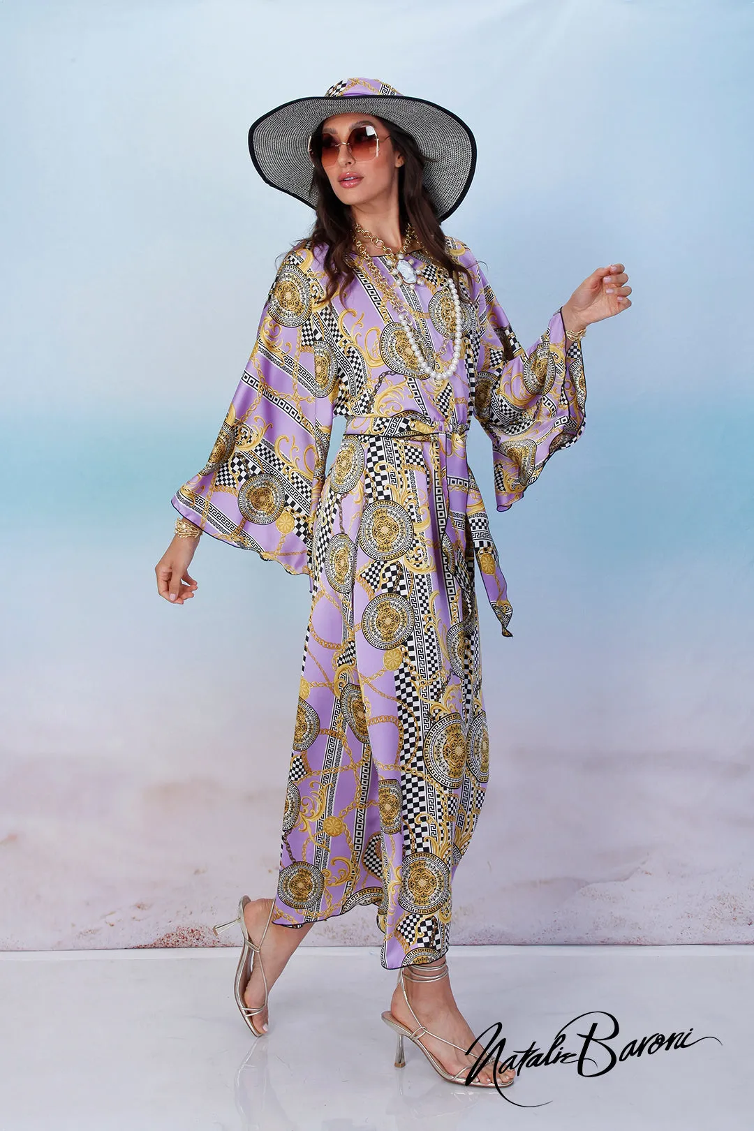 Lavender Kimono Dress Venezia - Shop Online Now.