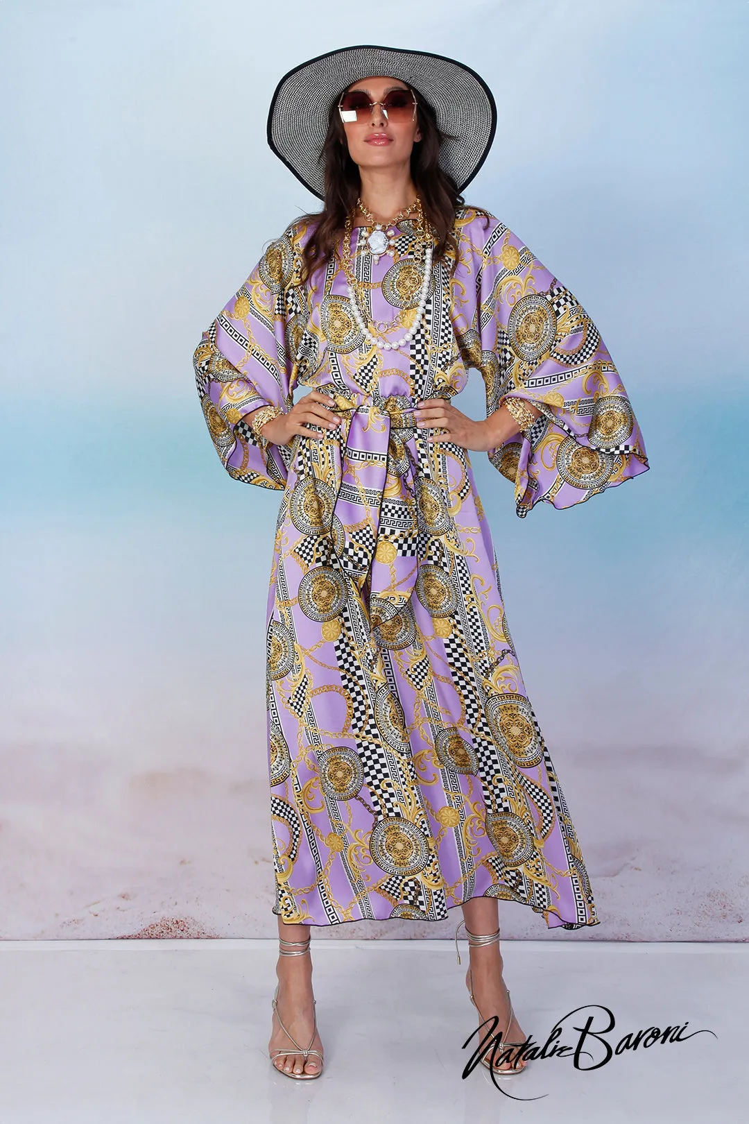 Lavender Kimono Dress Venezia - Shop Online Now.