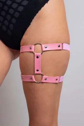 Leather Leg Garter - Light Pink