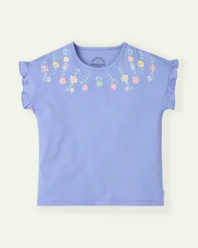 Lilac T-Shirt with Embroidery