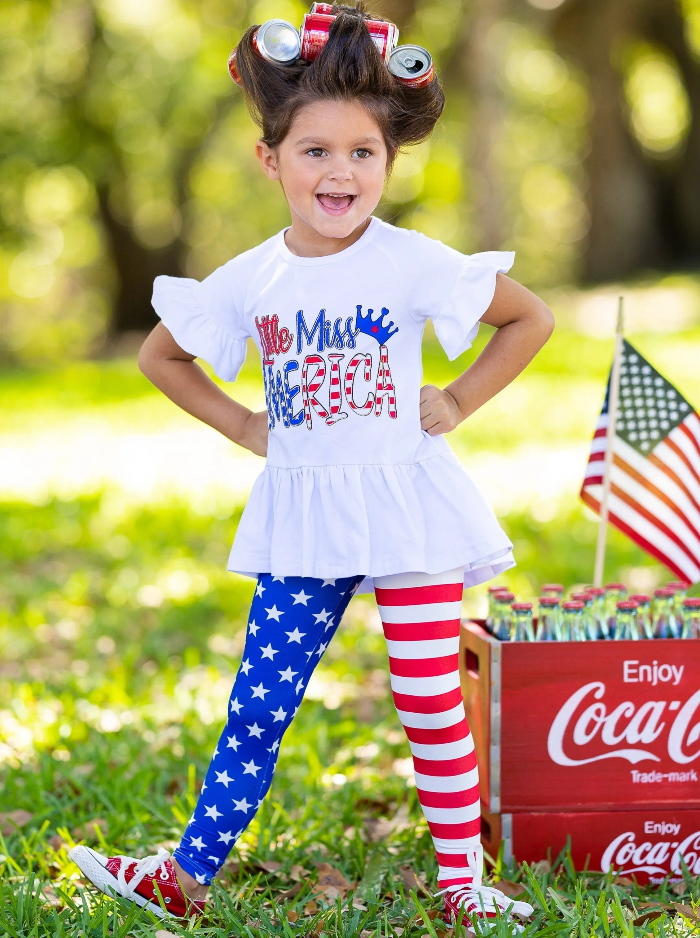 Little Miss America Legging Set - results: USA-themed leggings for girls