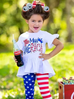 Little Miss America Legging Set - results: USA-themed leggings for girls