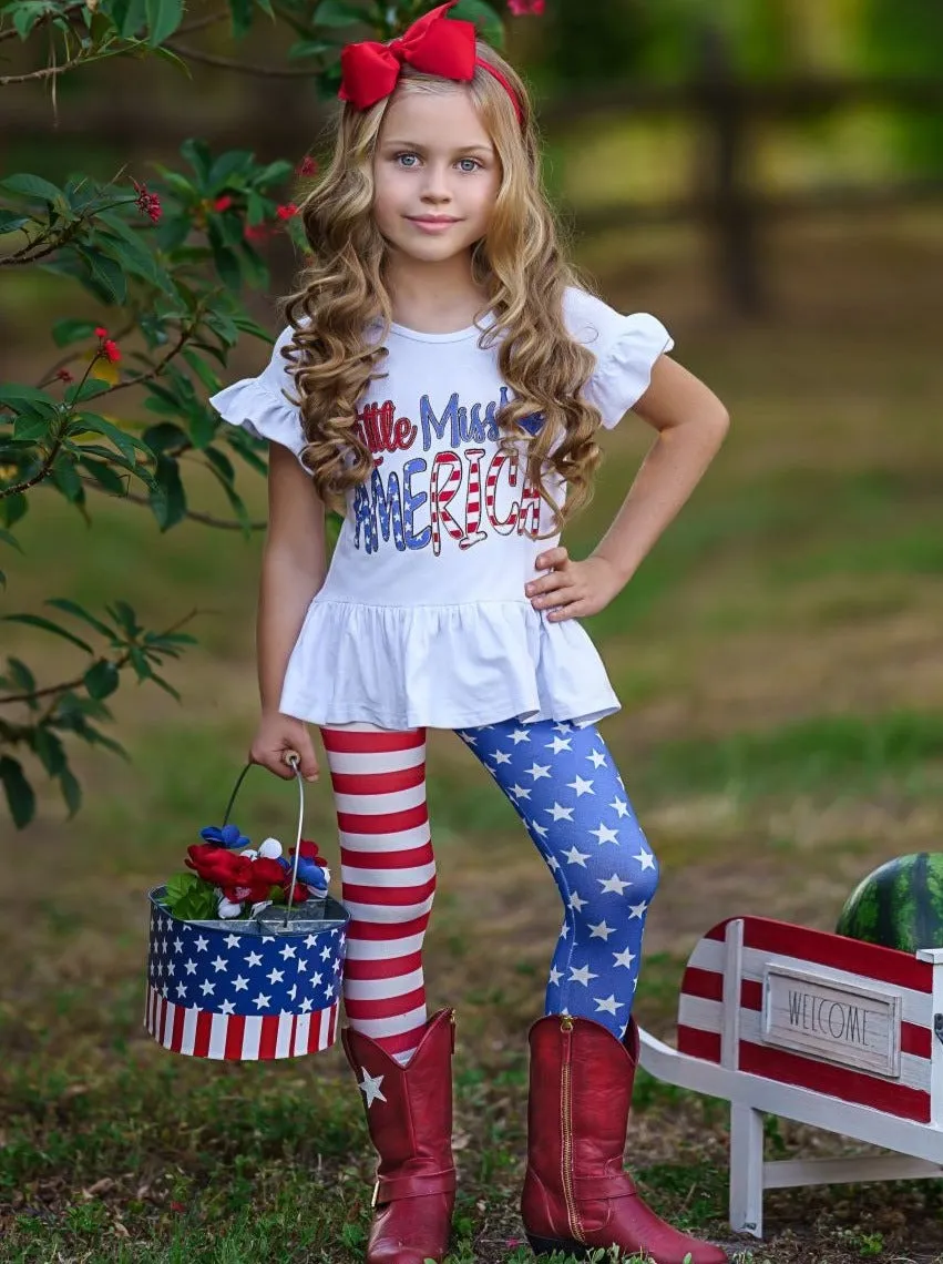 Little Miss America Legging Set - results: USA-themed leggings for girls