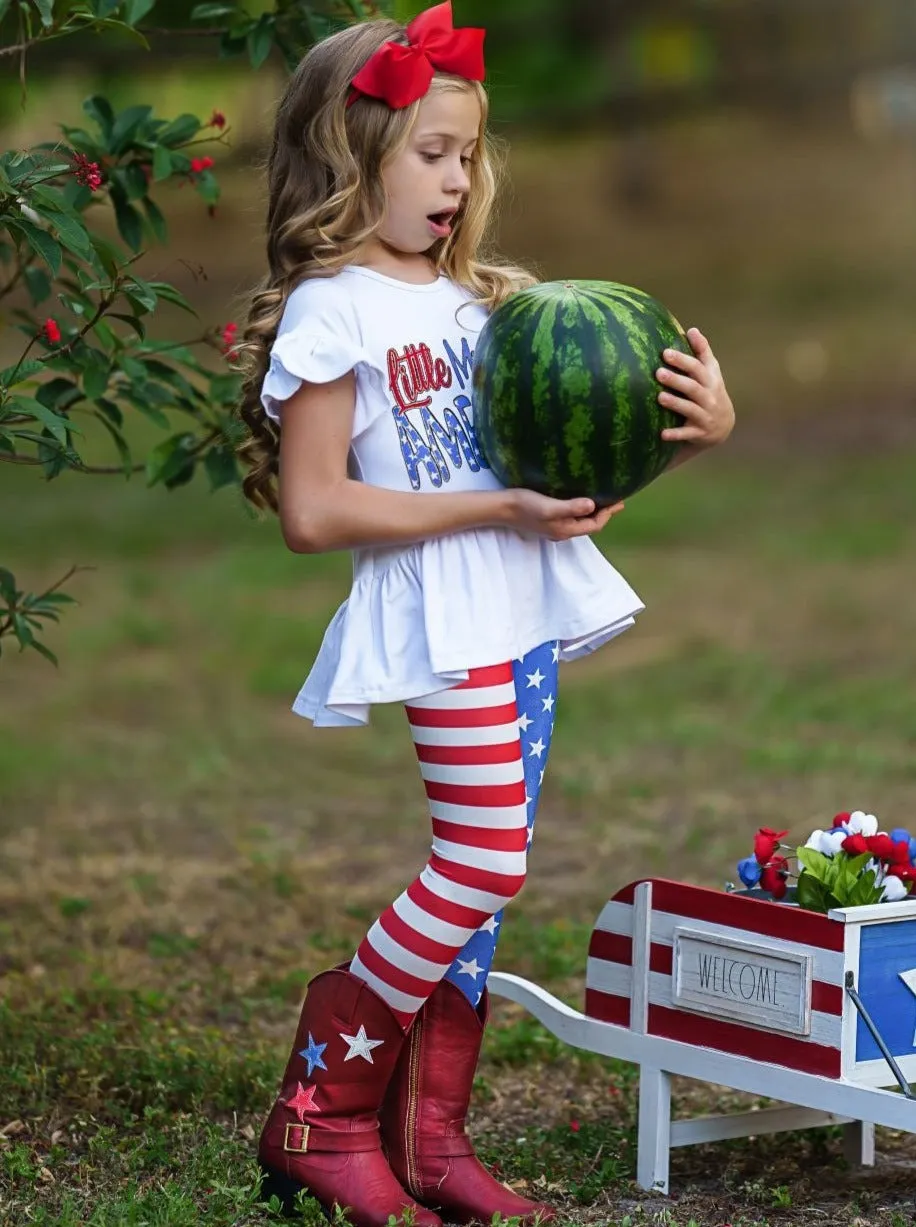 Little Miss America Legging Set - results: USA-themed leggings for girls