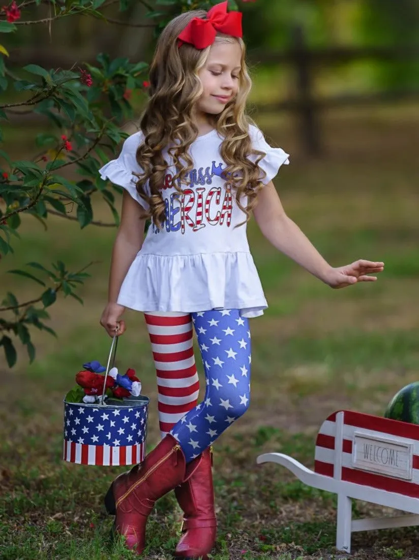 Little Miss America Legging Set - results: USA-themed leggings for girls