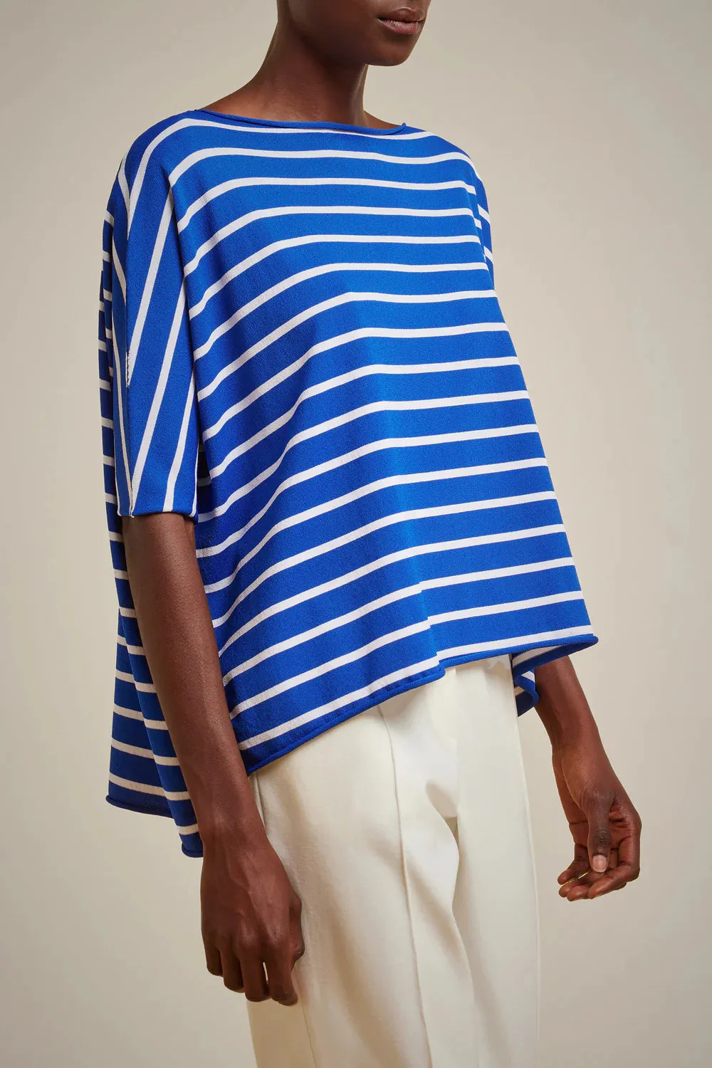 Liviana Conti Striped Sailor Top White