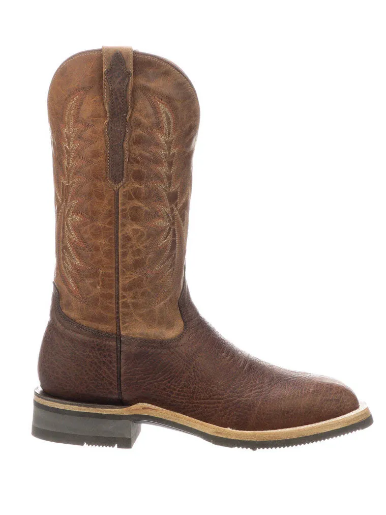 Lucchese Rudy Cowhide Performance Cowboy Boots, Chocolate Peanut.